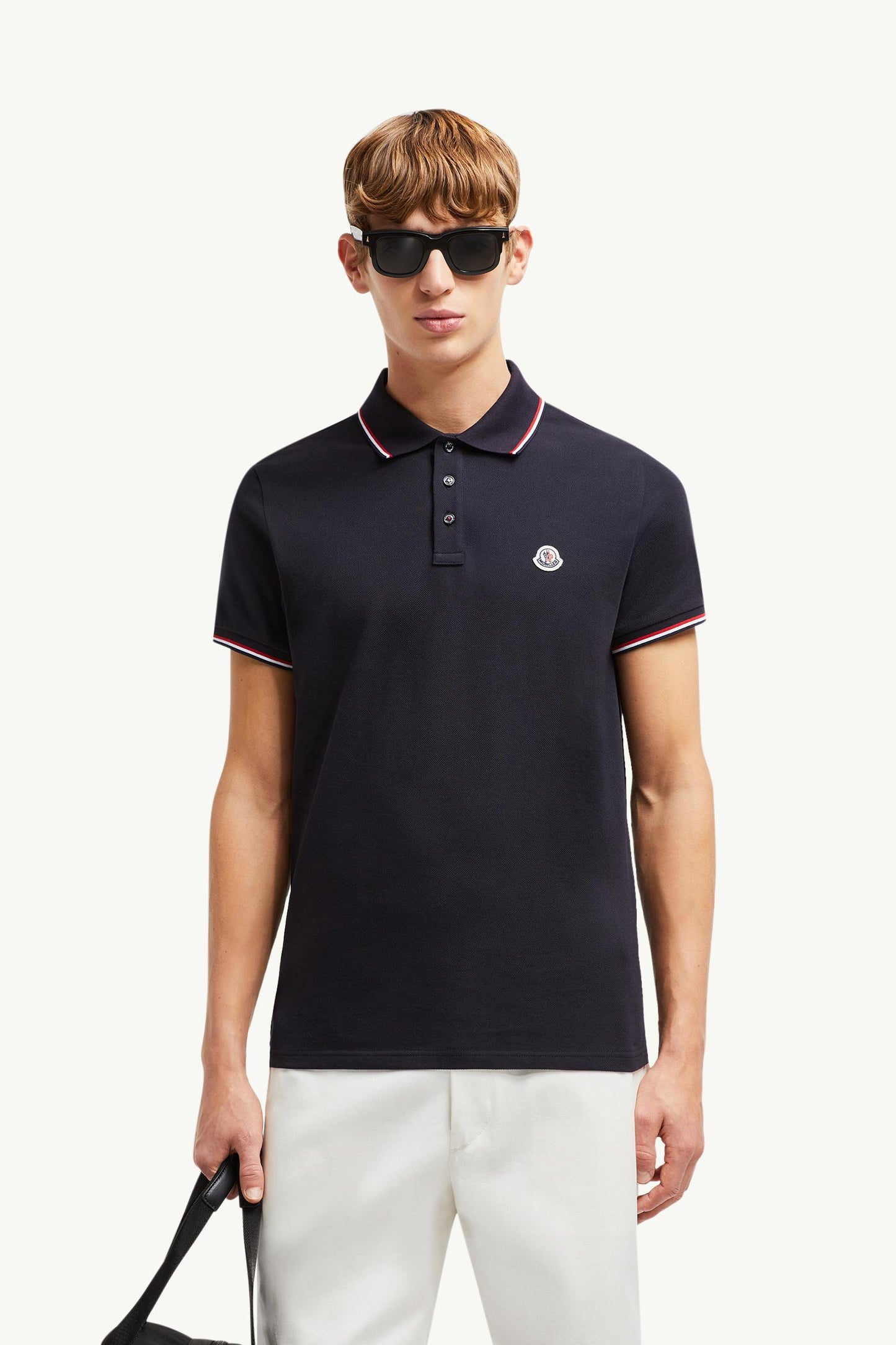 Tricolor-Trimmed Cotton Piquet Polo Shirt