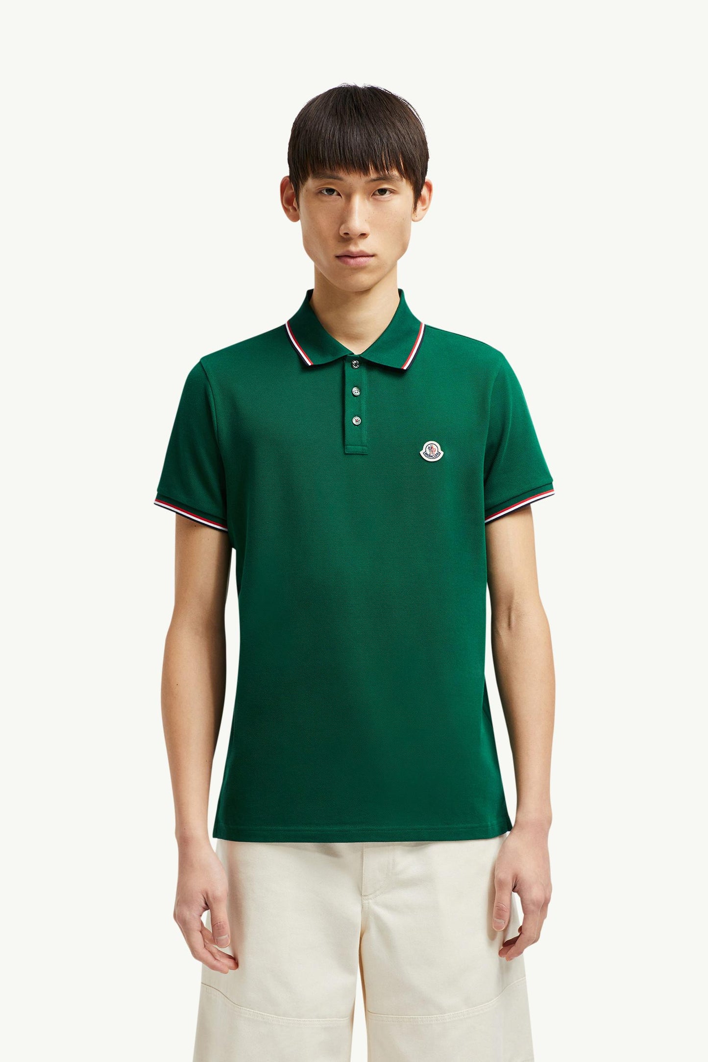 Tricolor-Trimmed Cotton Piquet Polo Shirt