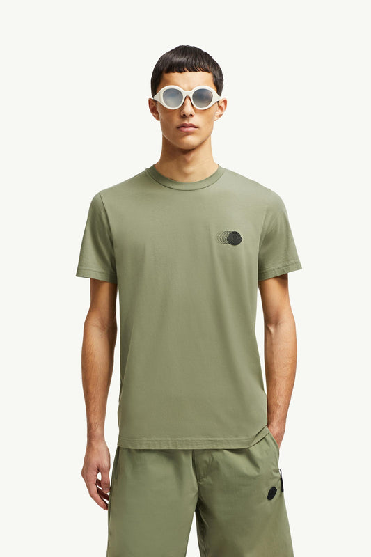 Faded Logo Motif Cotton T-Shirt