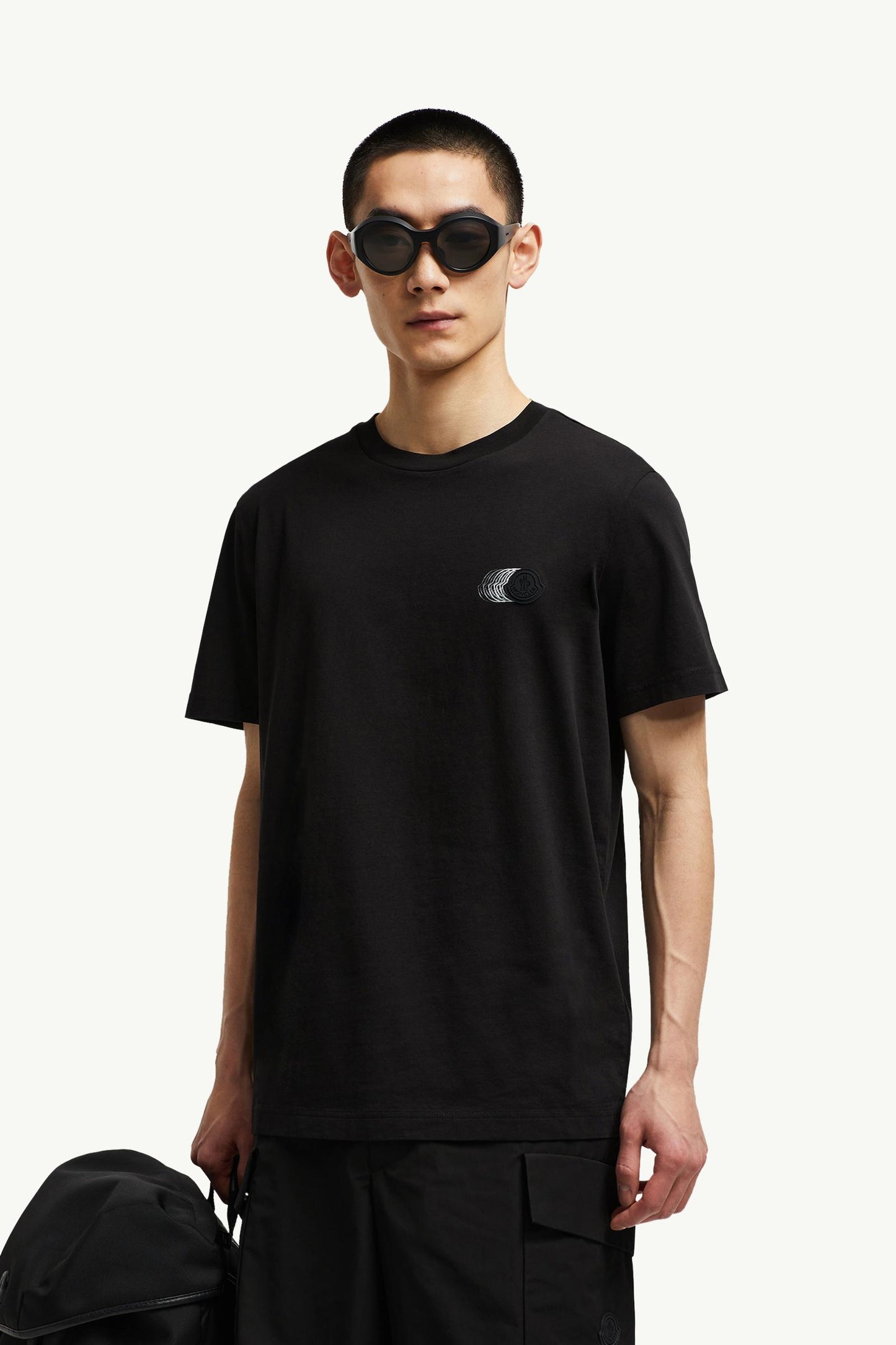 Faded Logo Motif Cotton T-Shirt