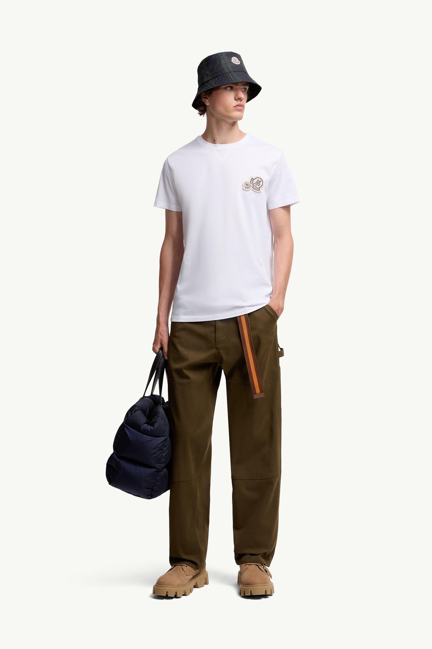 Double Logo Patch Cotton T-Shirt