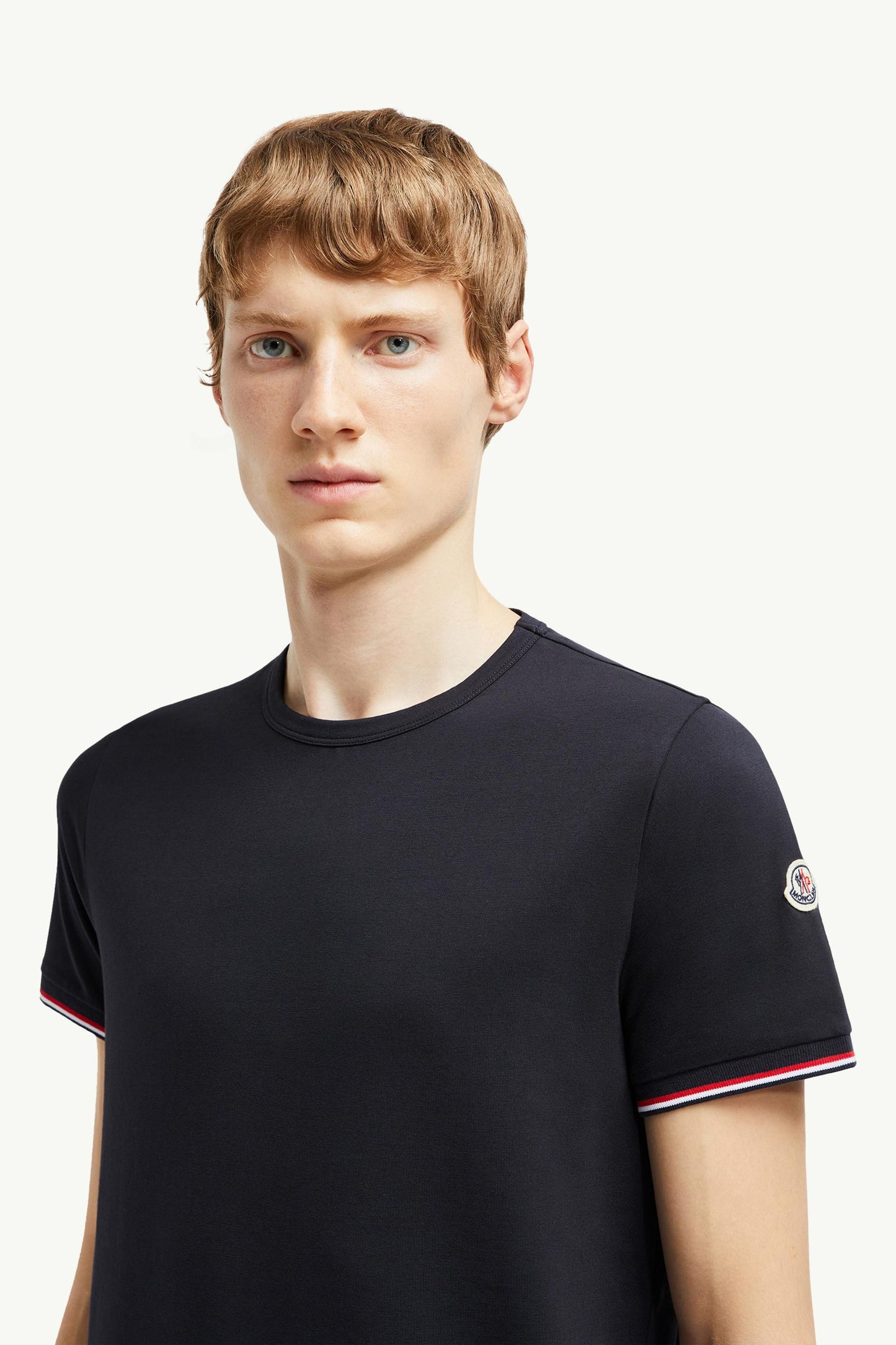 Tricolor-Trimmed Cotton T-Shirt