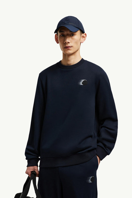 Faded Logo Motif Cotton Sweatshirt