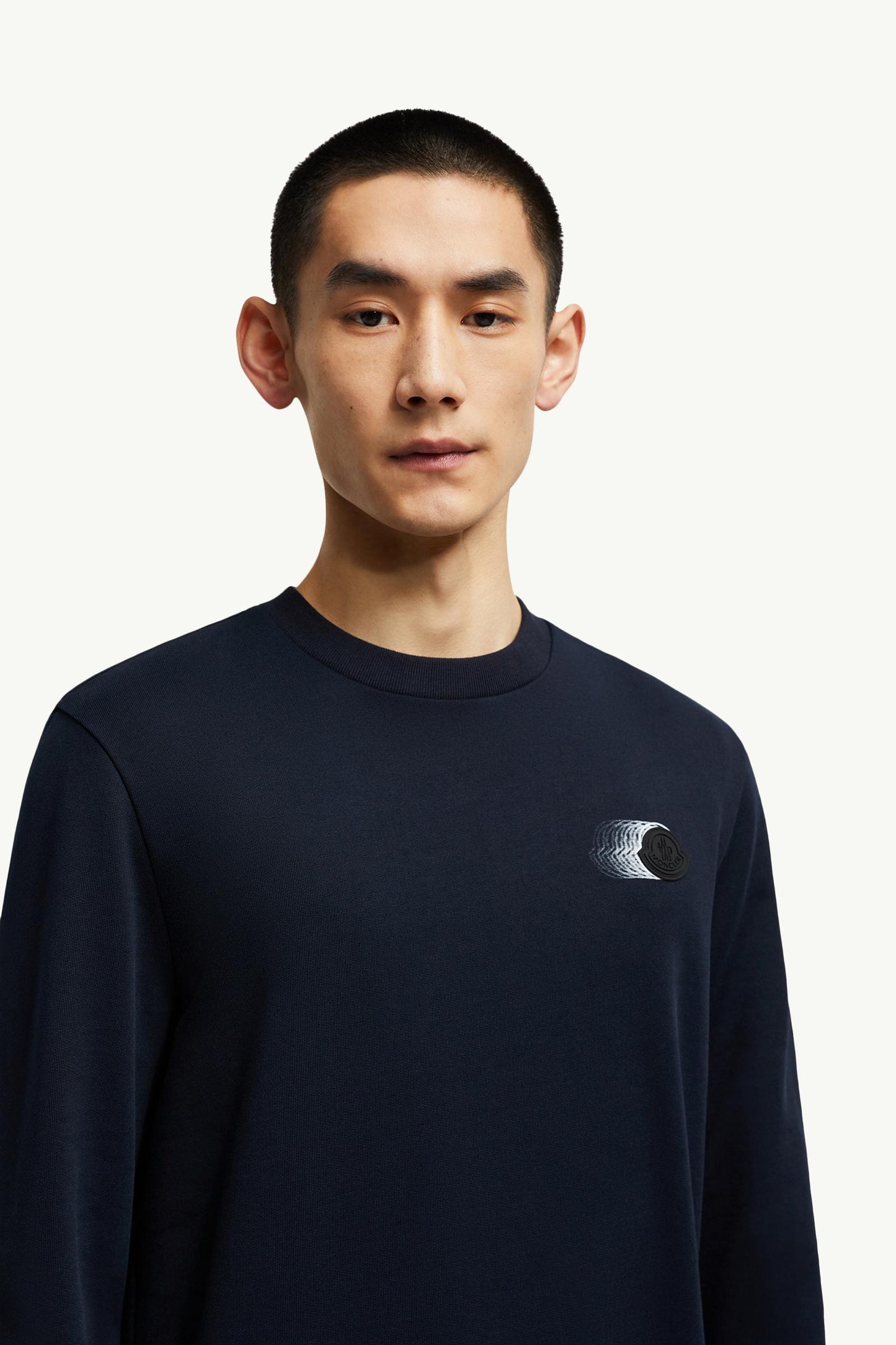 Faded Logo Motif Cotton Sweatshirt