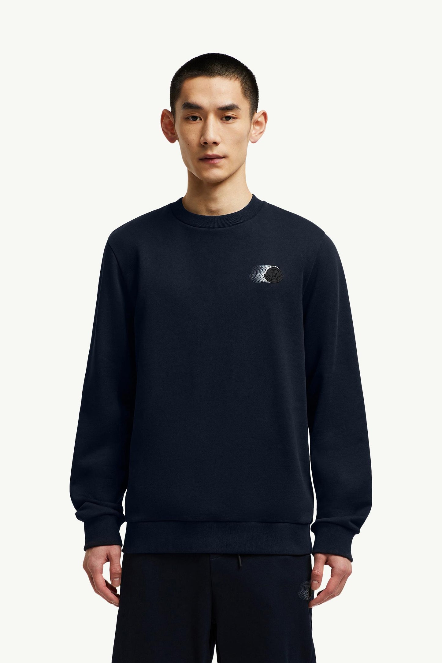 Faded Logo Motif Cotton Sweatshirt