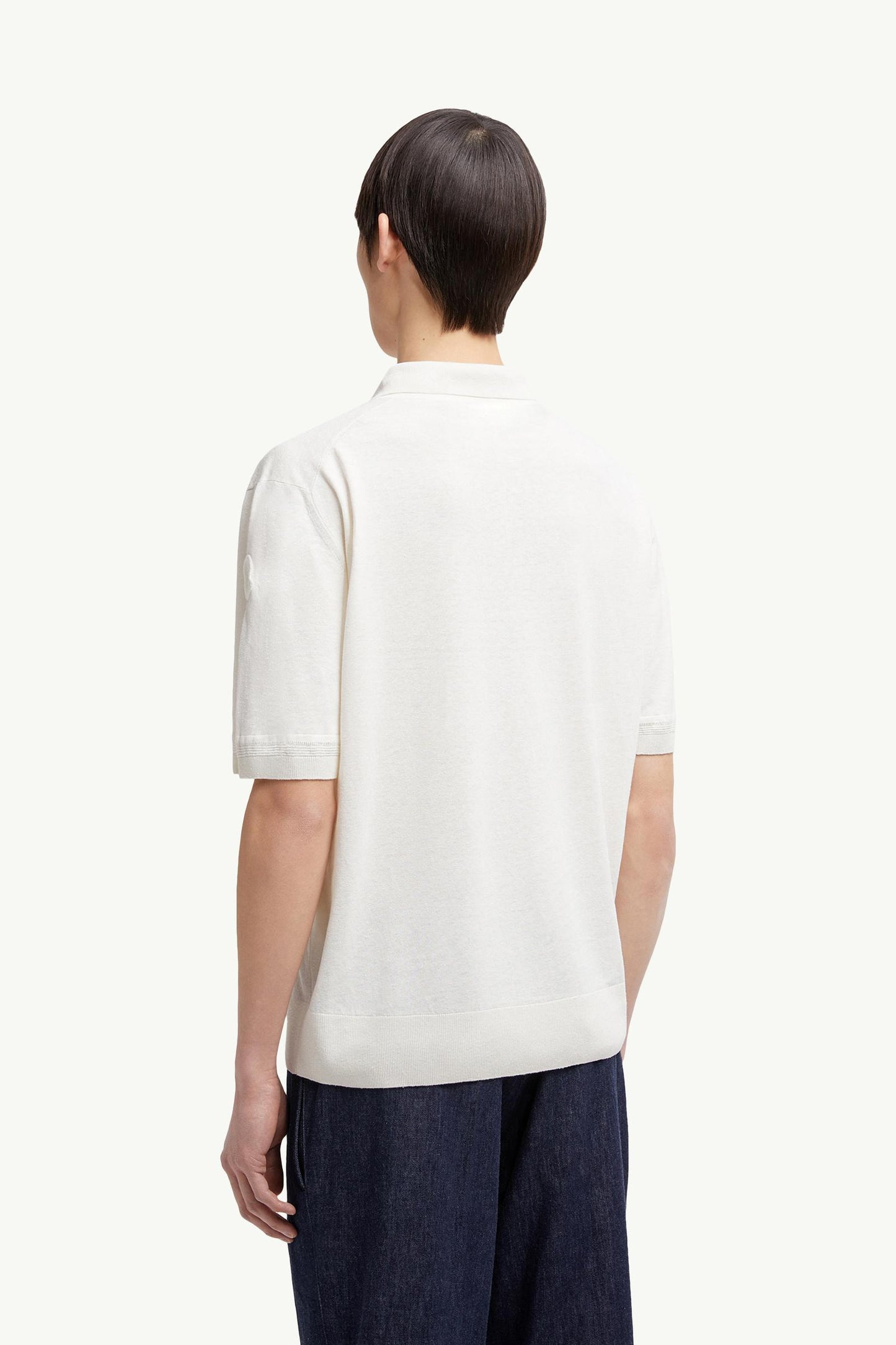 Silk & Linen Knit Polo Shirt