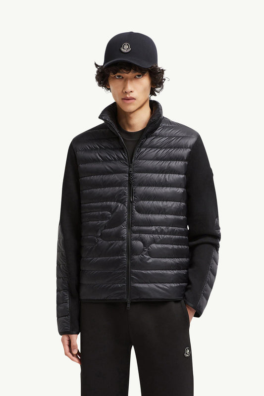 Padded Snake-Quilted Cotton Cardigan