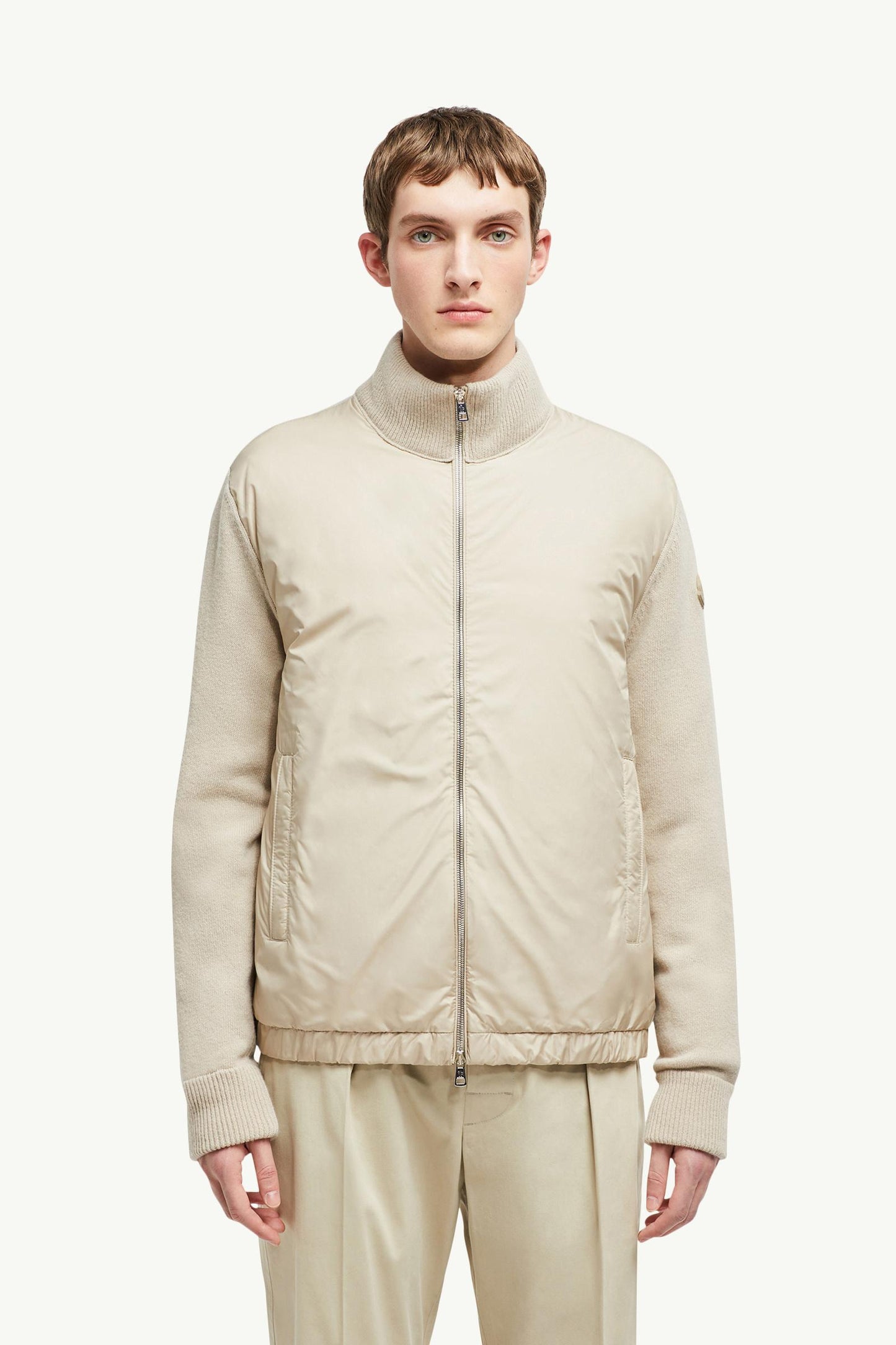 Padded Wool & Cashmere Zip-Up Cardigan