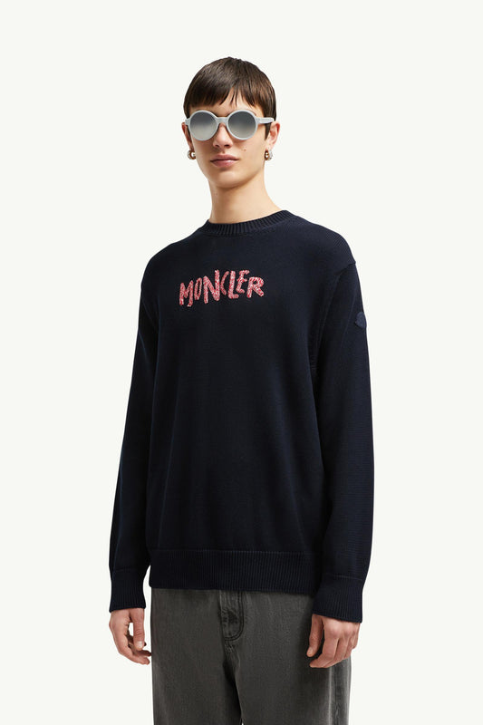 Embroidered Bi-Colour Logo Cotton Jumper