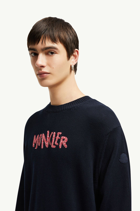 Embroidered Bi-Colour Logo Cotton Jumper