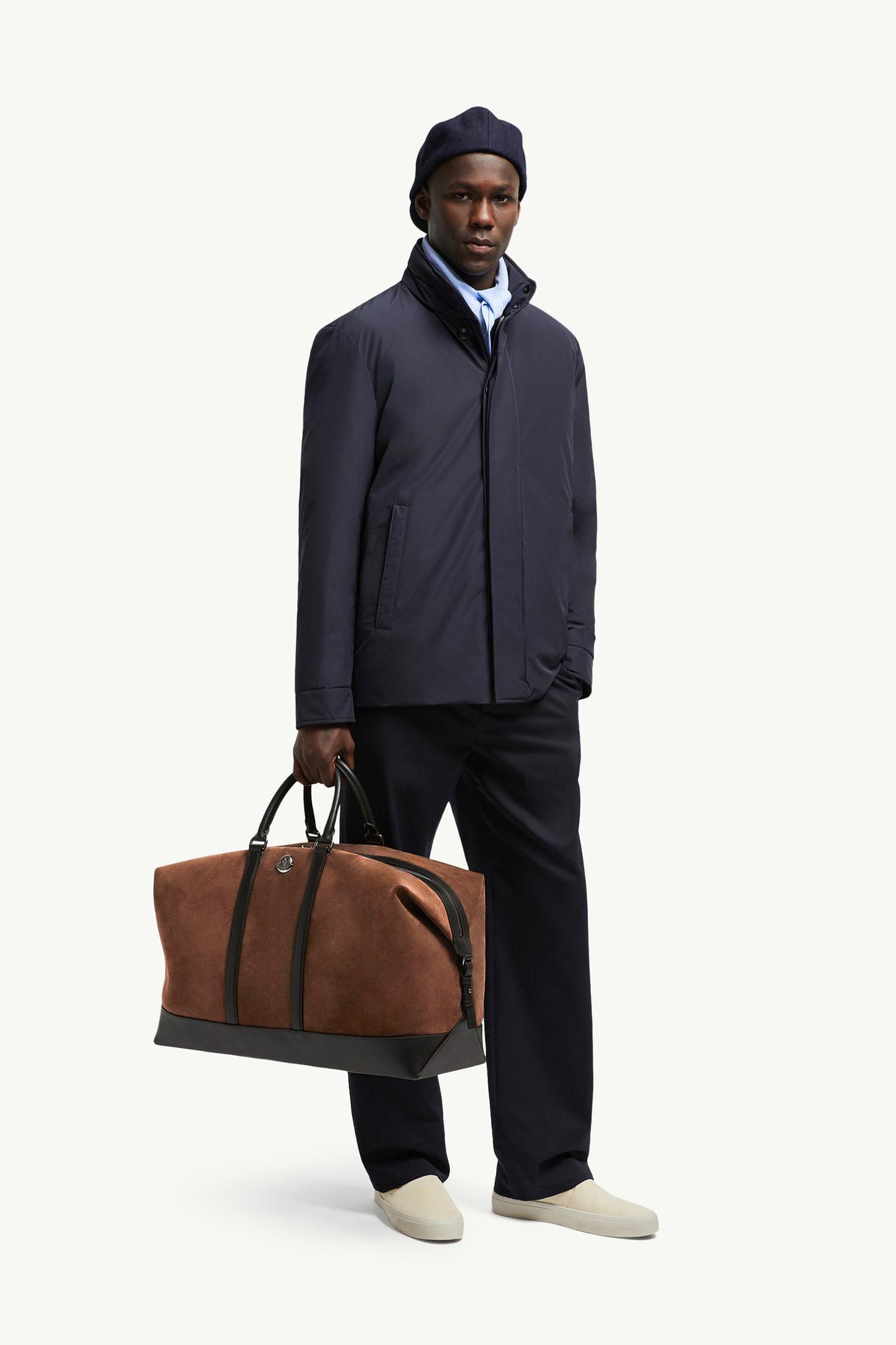 Tech Suede Leather-Trimmed Duffle Bag