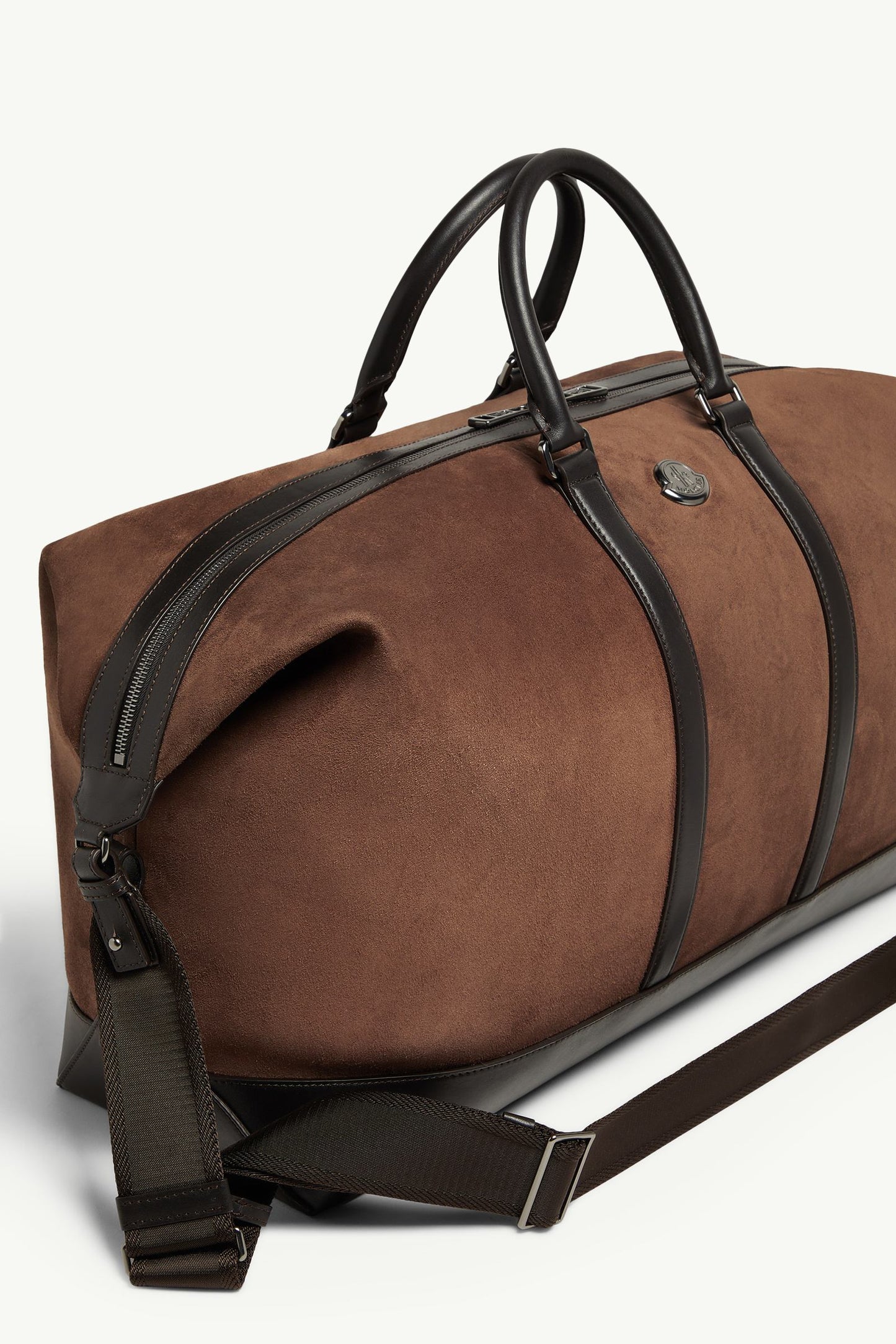 Tech Suede Leather-Trimmed Duffle Bag