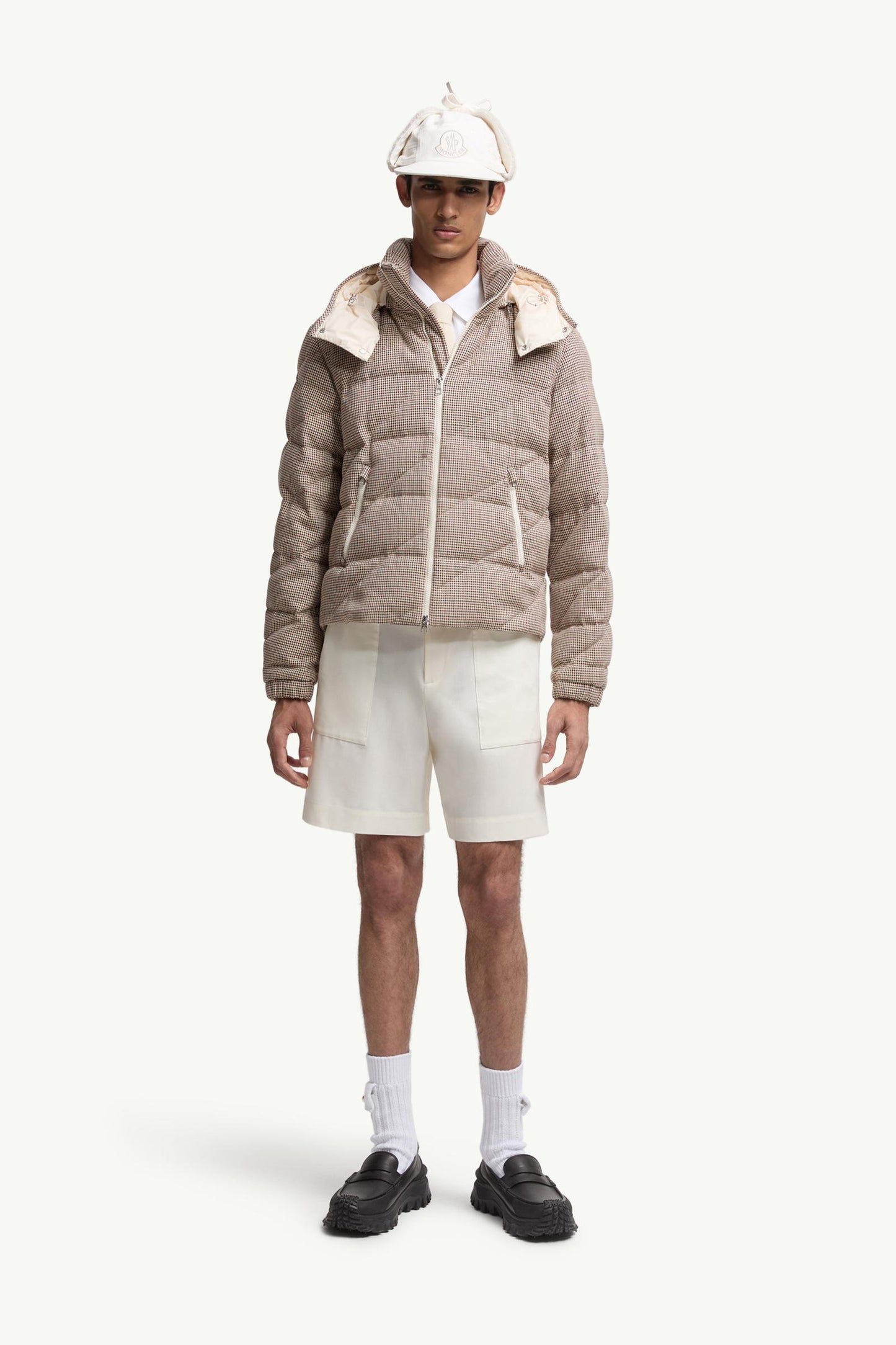Psyllos Wool Blend Hooded Short Down Jacket