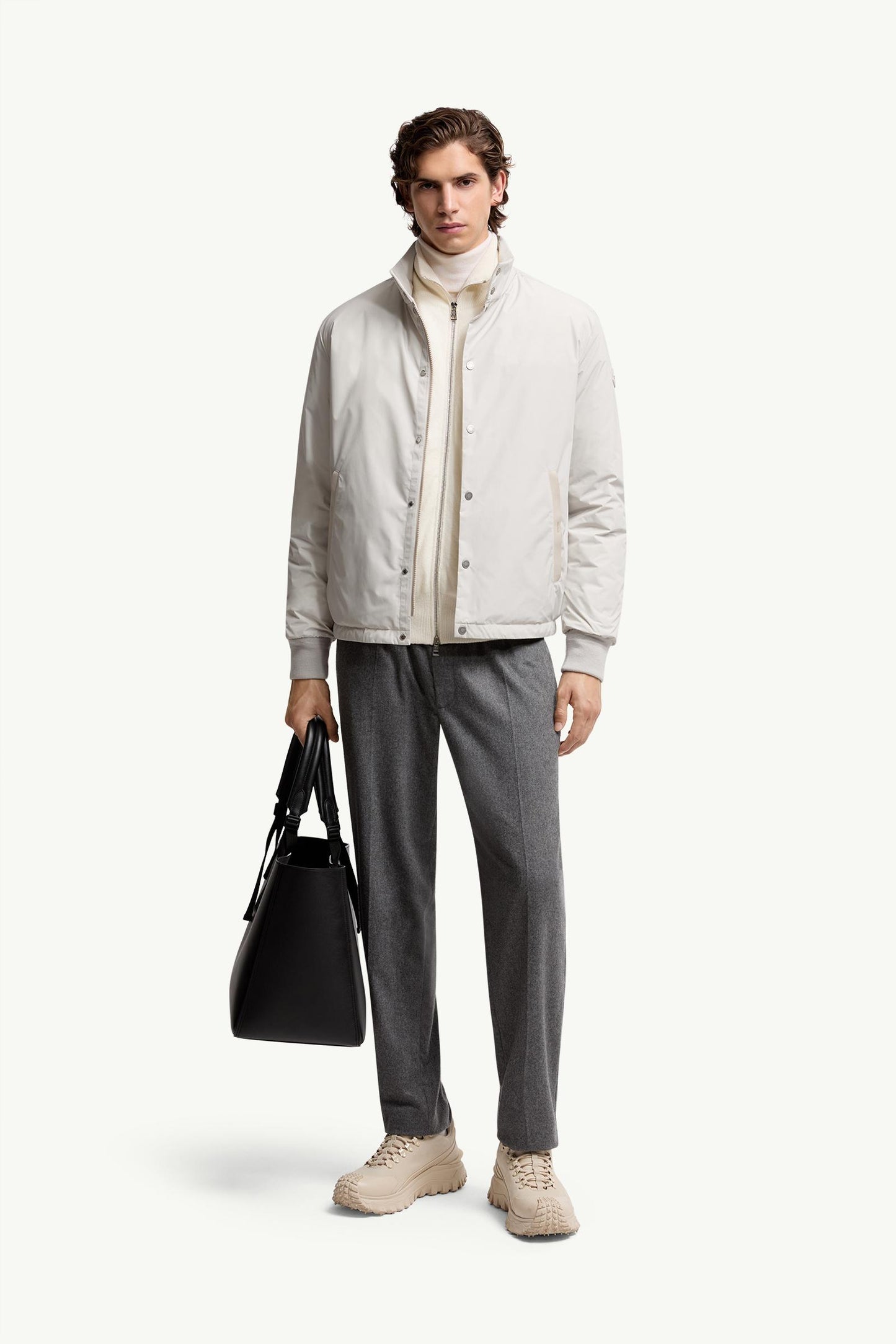 Lanques Leather-Trimmed Short Down Jacket