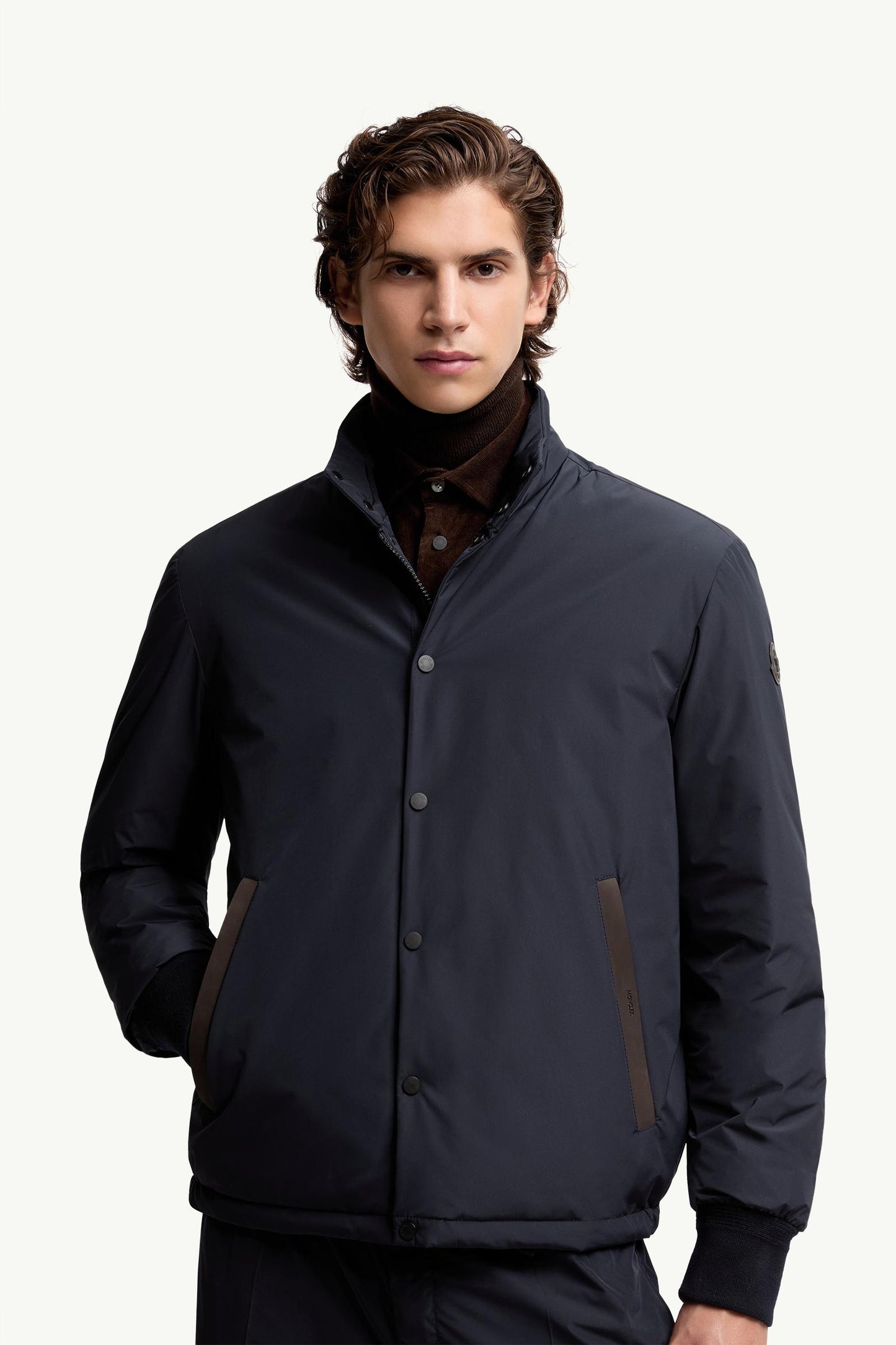 Lanques Leather-Trimmed Short Down Jacket