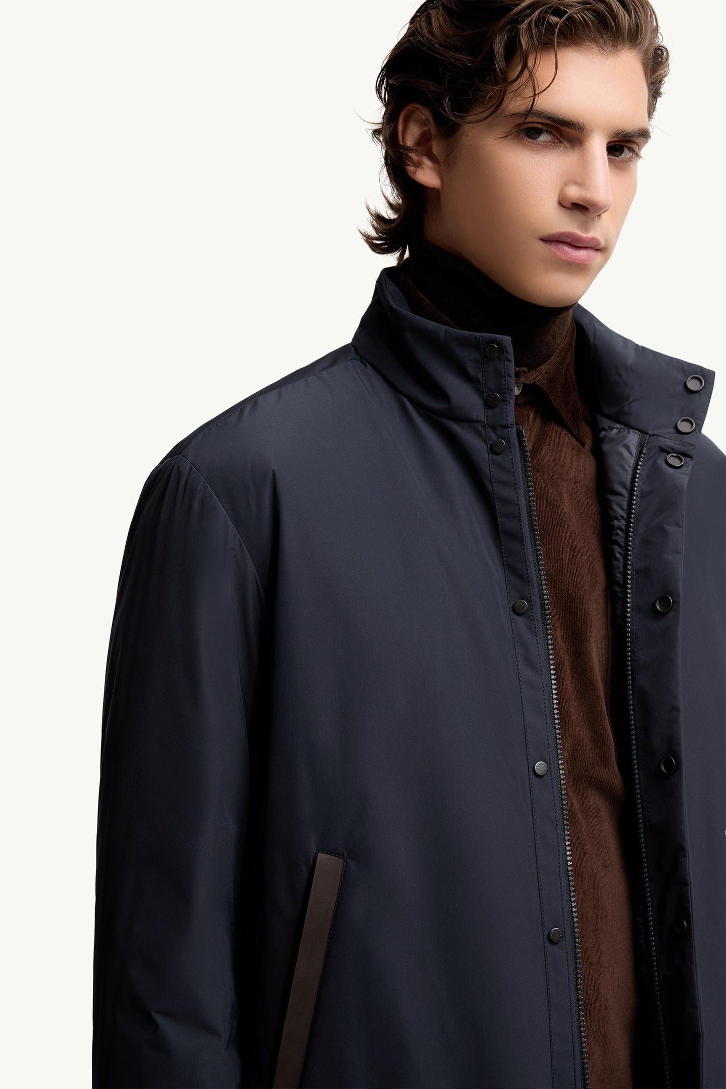 Lanques Leather-Trimmed Short Down Jacket