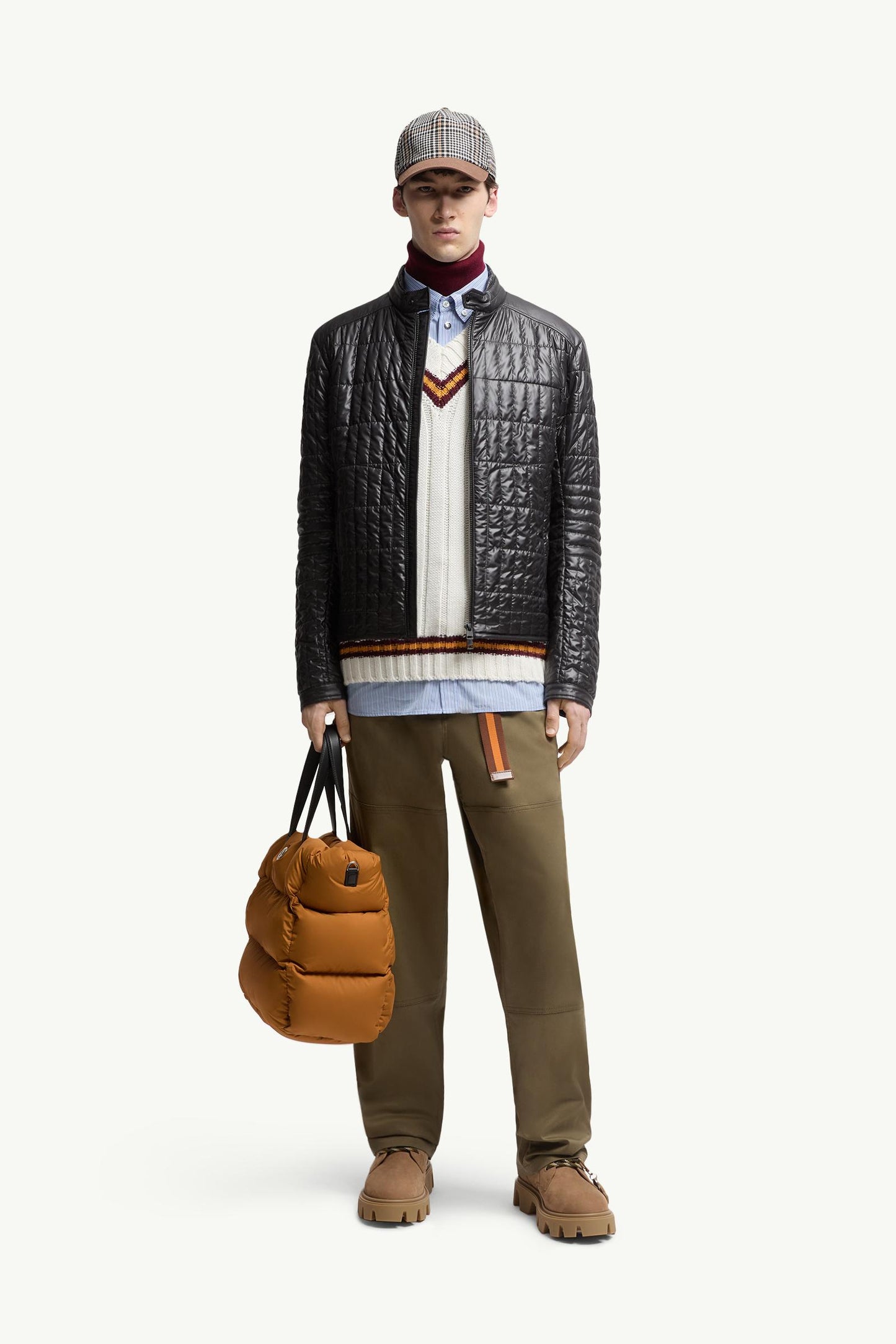 Lasne Vertical-Quilted Padded Biker Jacket