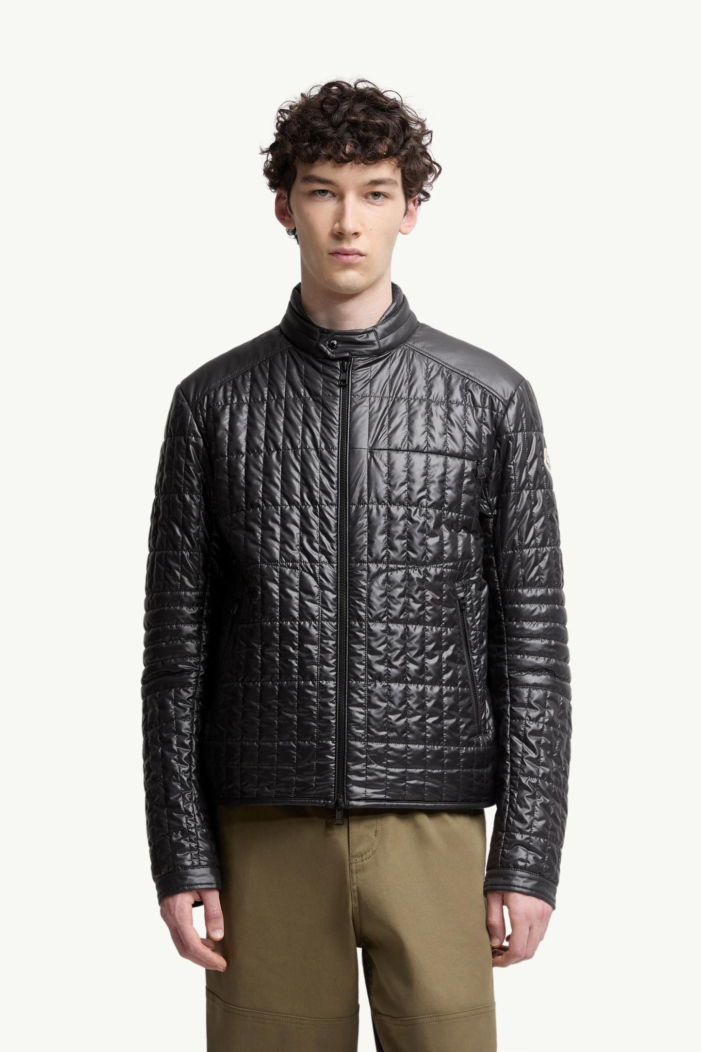 Lasne Vertical-Quilted Padded Biker Jacket