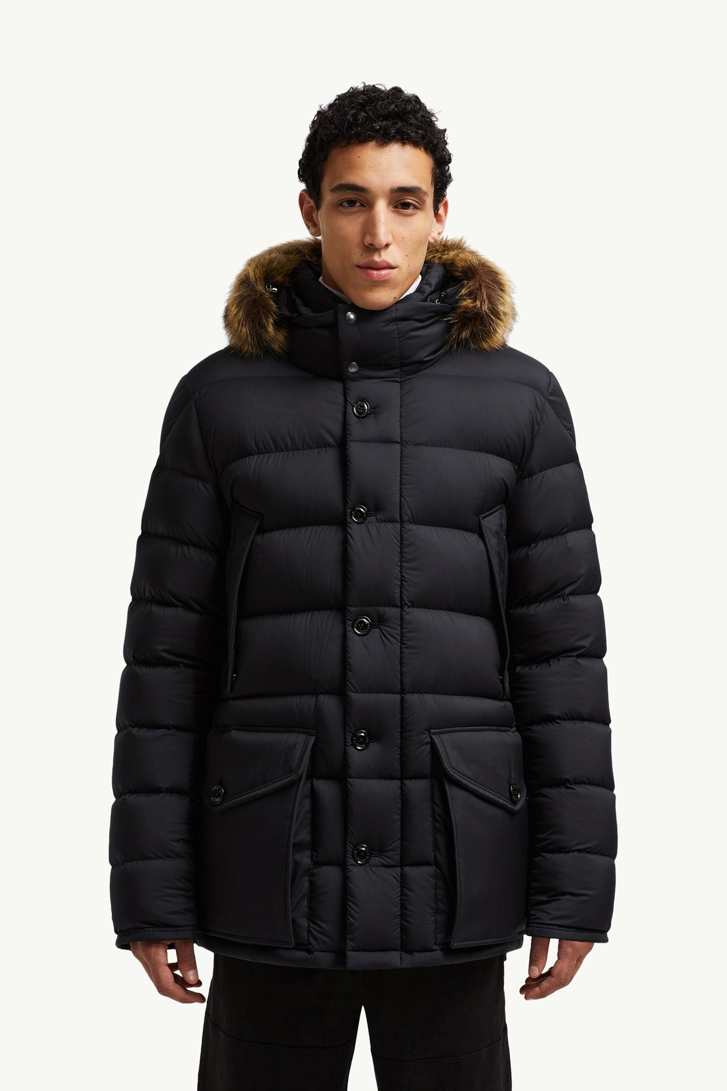 Clunye Hooded Mid-Length Down Jacket