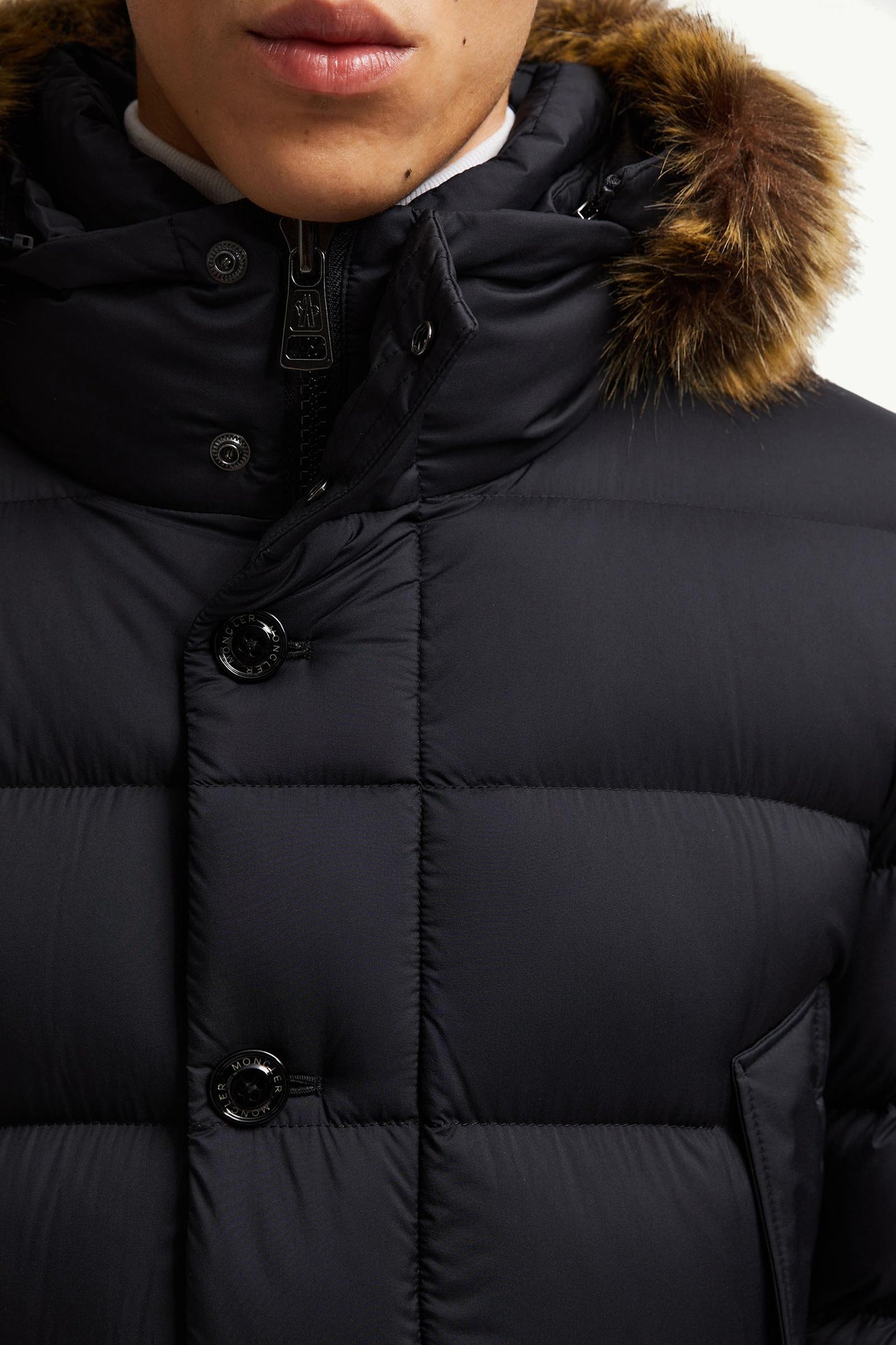 Clunye Hooded Mid-Length Down Jacket