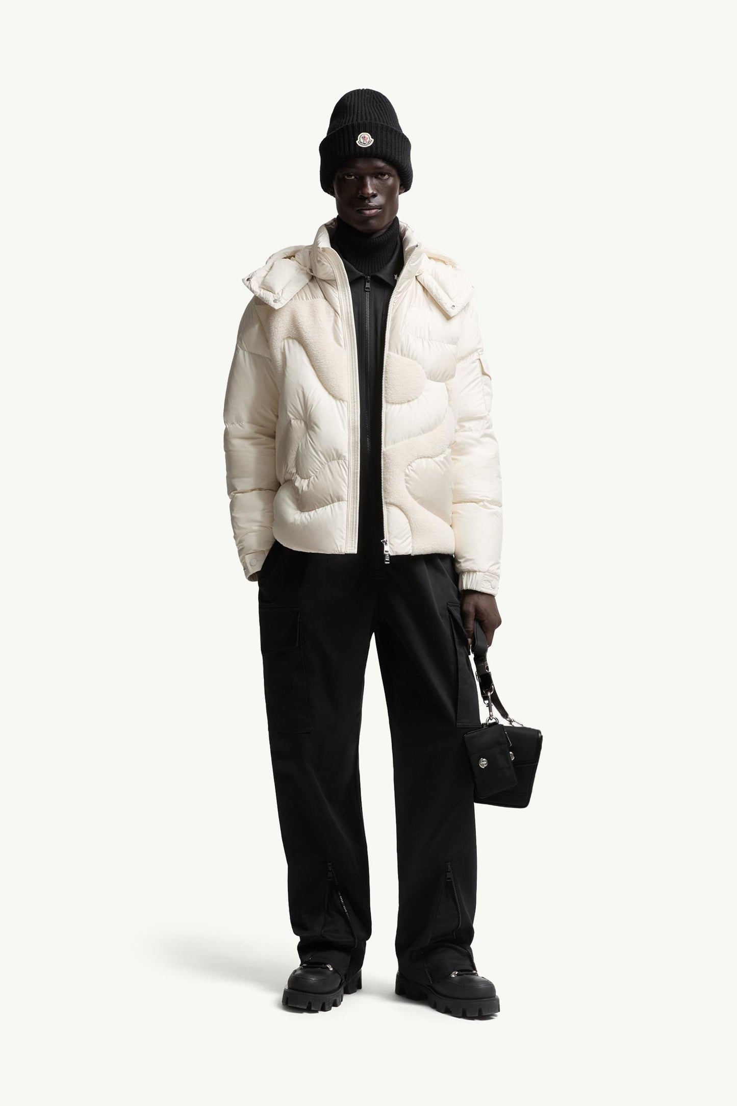 Candes Hooded Teddy Intarsia Short Down Jacket