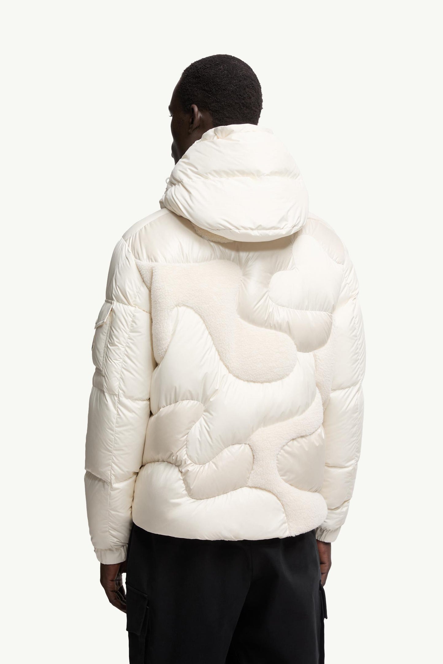 Candes Hooded Teddy Intarsia Short Down Jacket