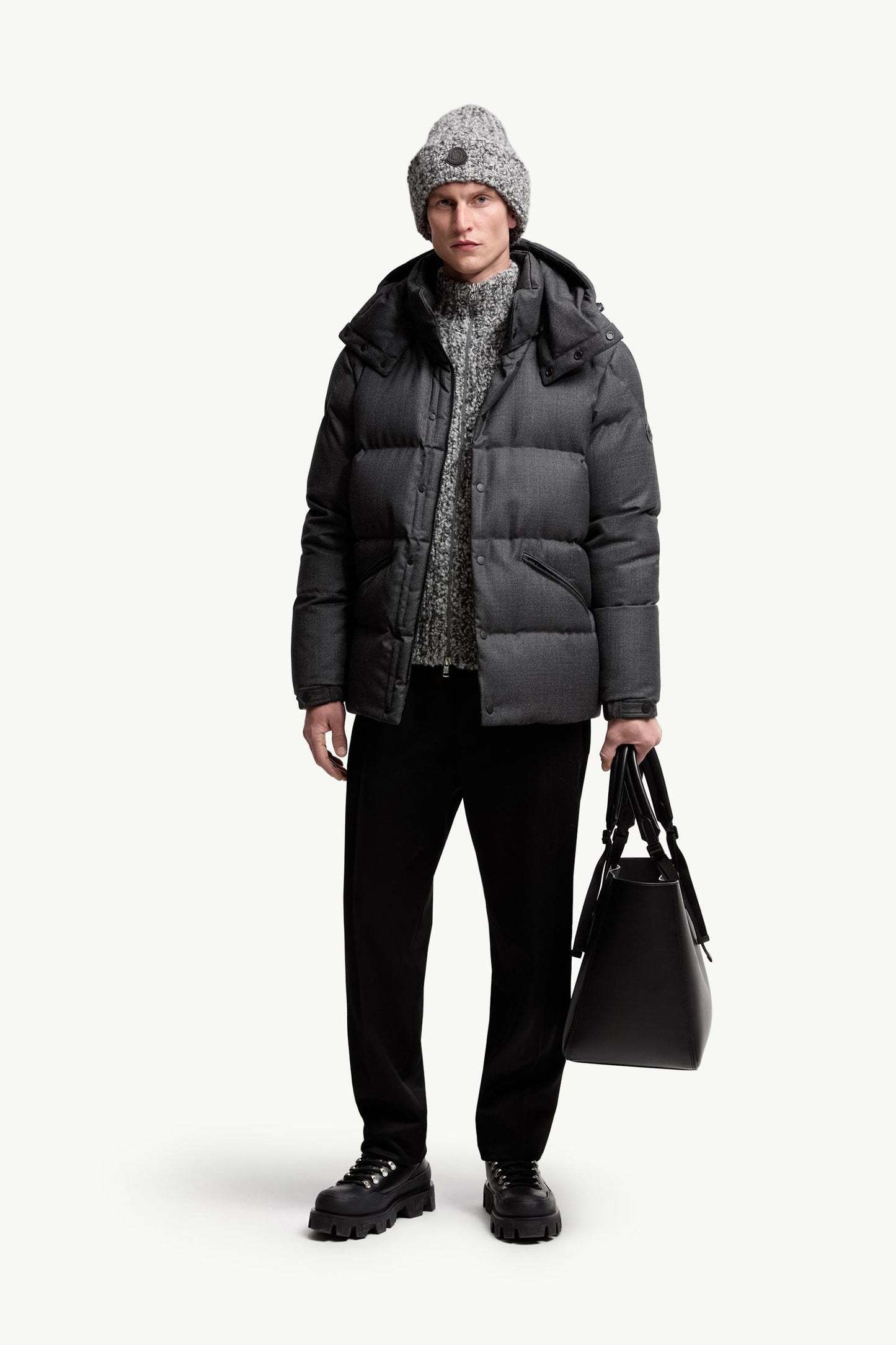 Eawy Hooded Wool Short Down Jacket