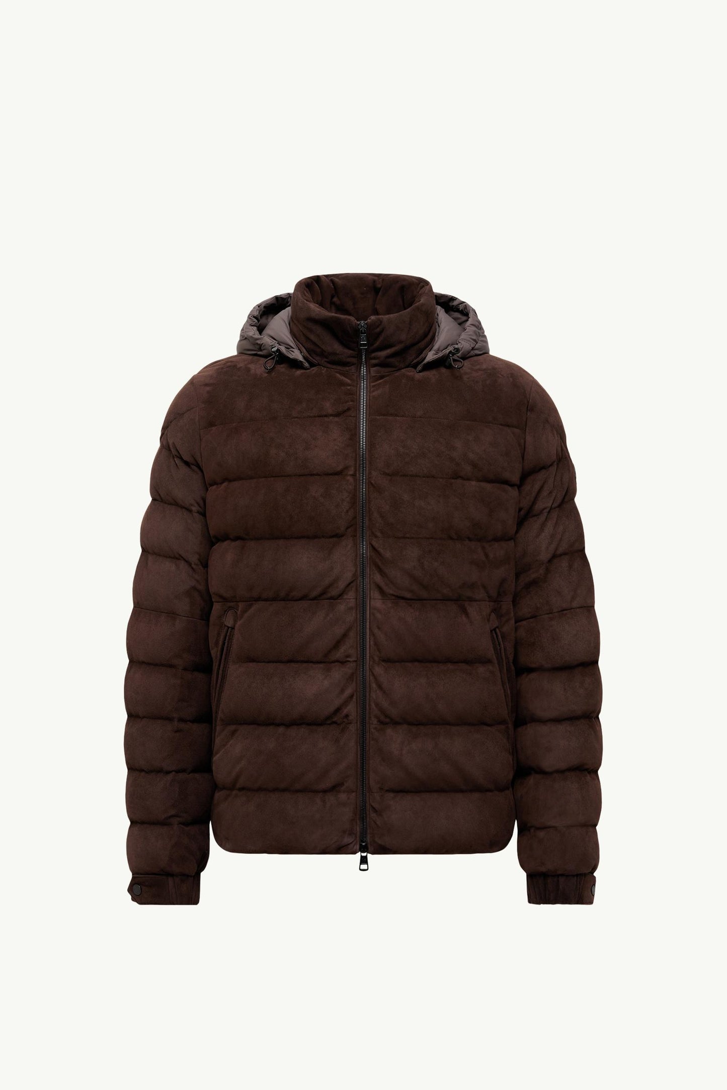 Arneb Hooded Suede Short Down Jacket