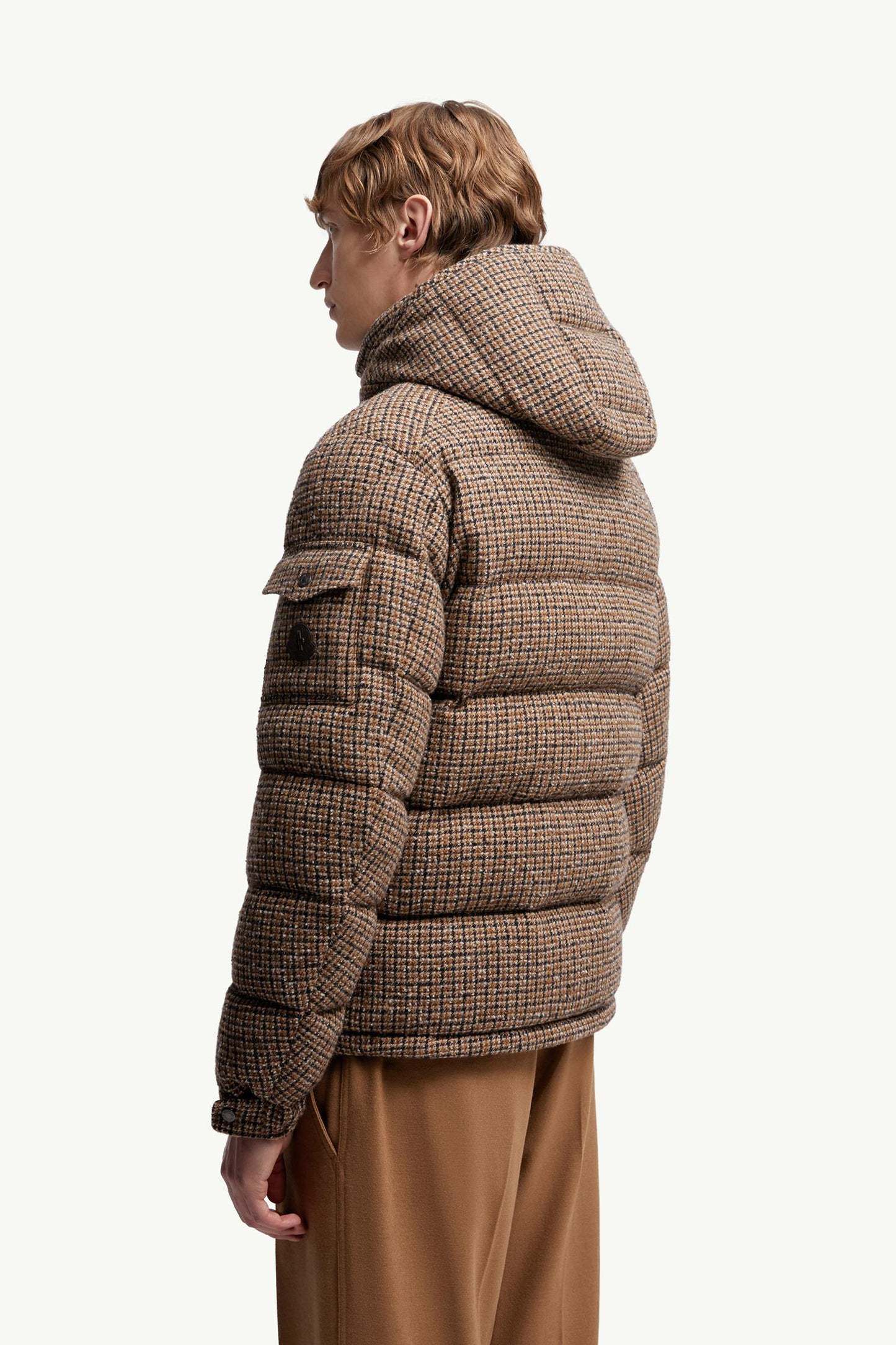 Montgenevre Wool Blend Boucle Hooded Short Down Jacket