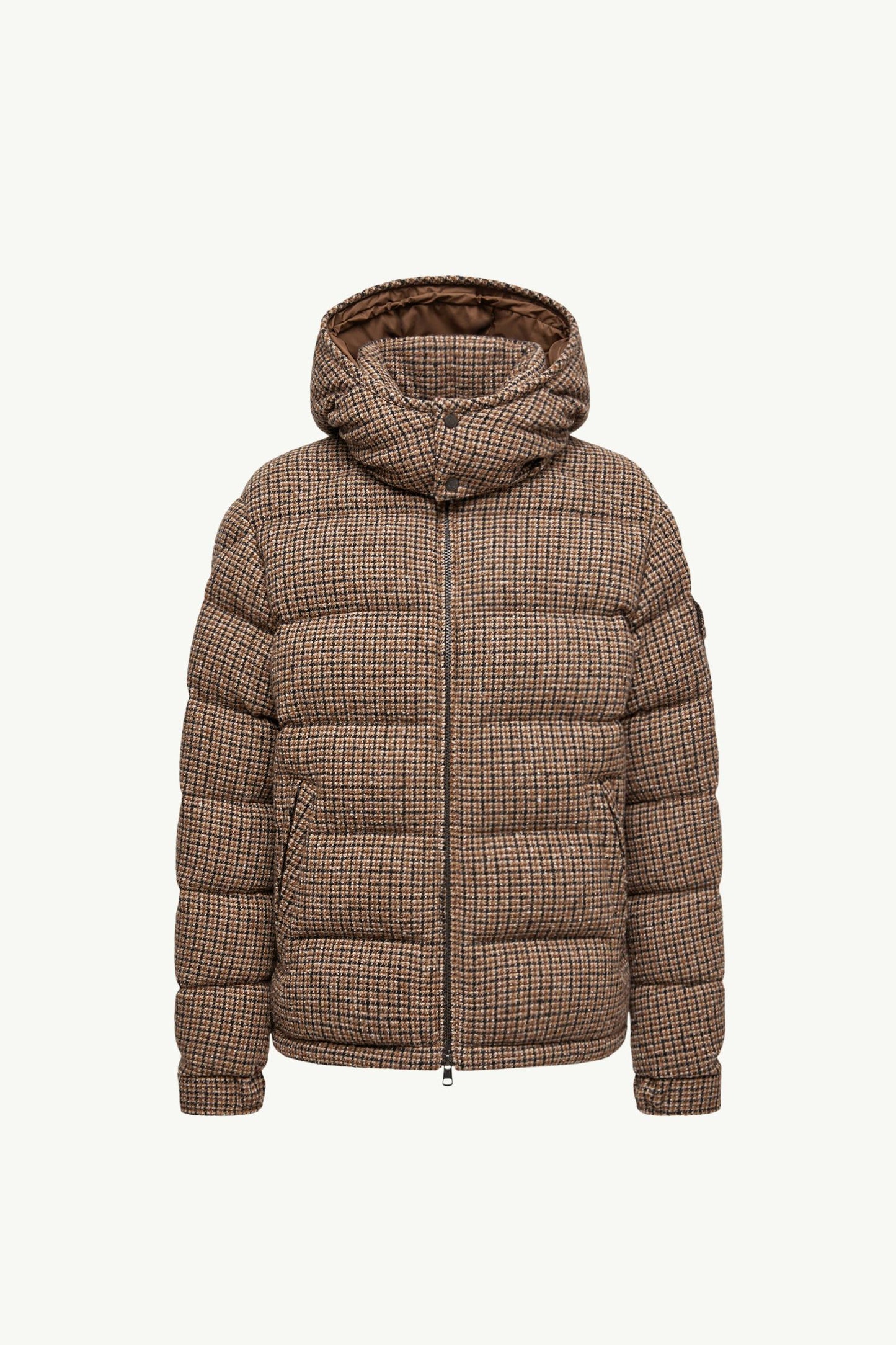 Montgenevre Wool Blend Boucle Hooded Short Down Jacket
