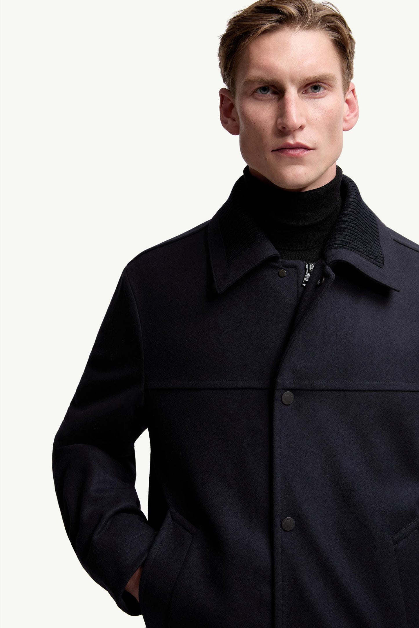 Emilion Wool Blend Hooded Short Down Jacket