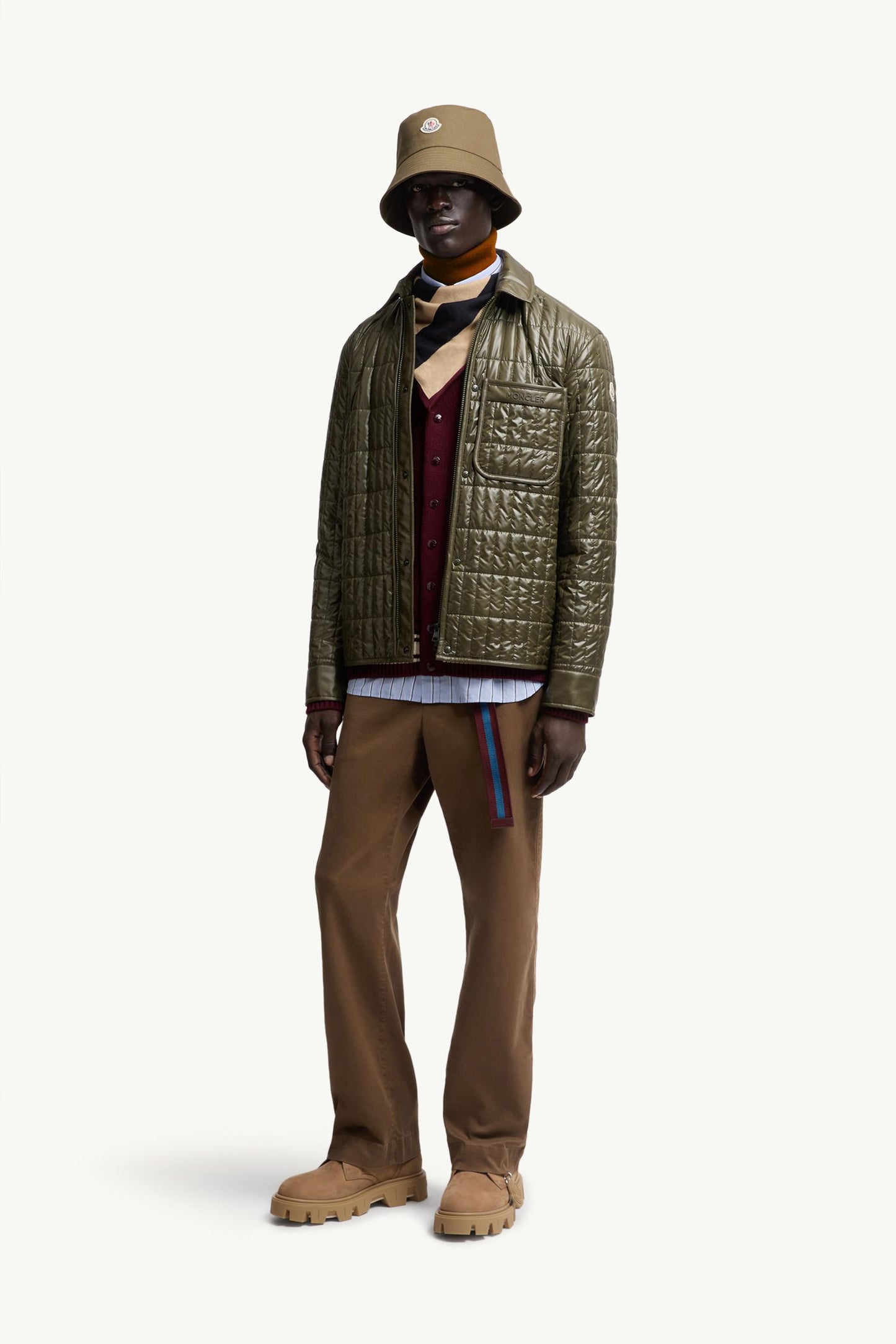 Madiere Vertical-Quilted Padded Shirt Jacket