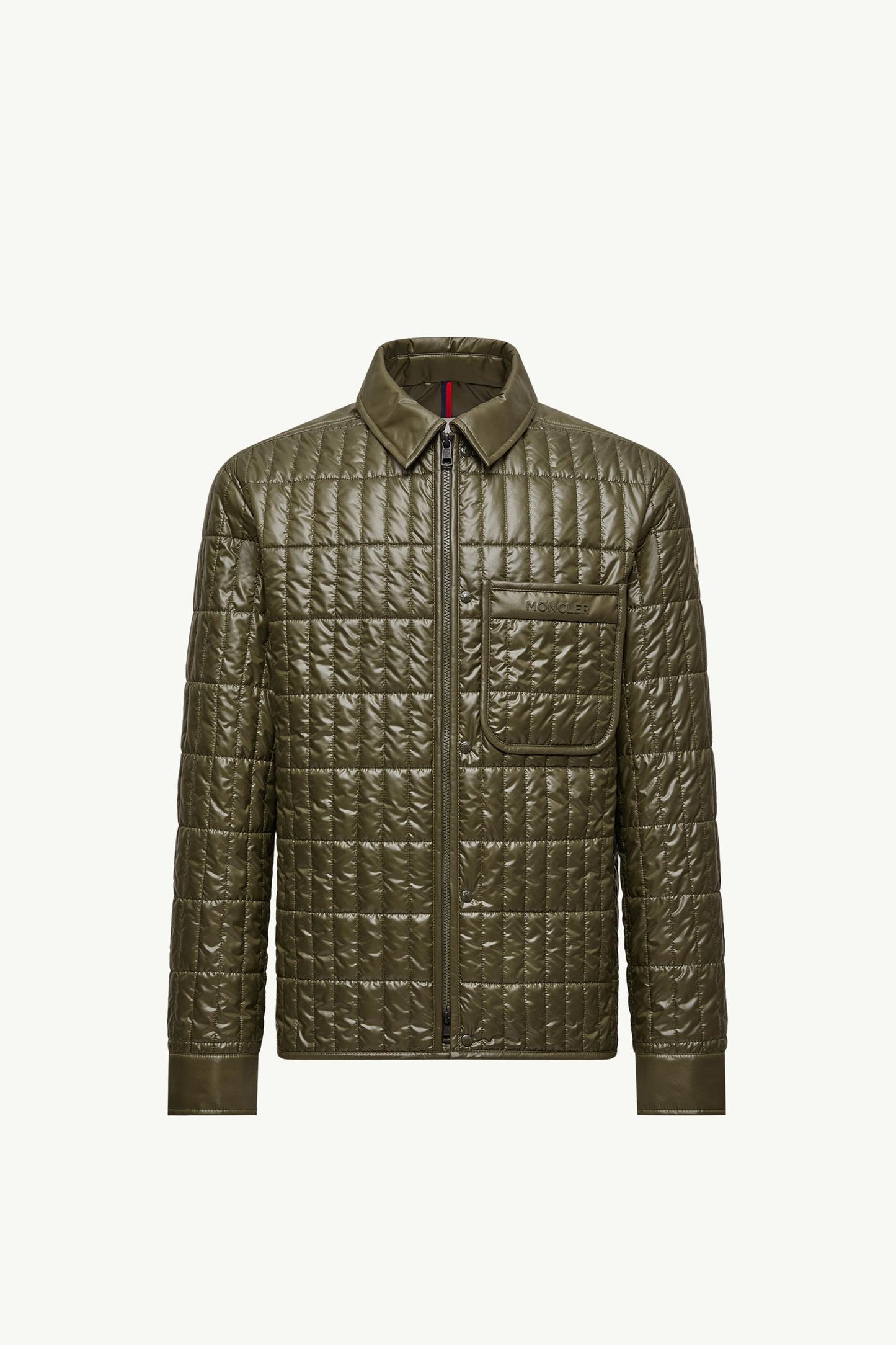 Madiere Vertical-Quilted Padded Shirt Jacket