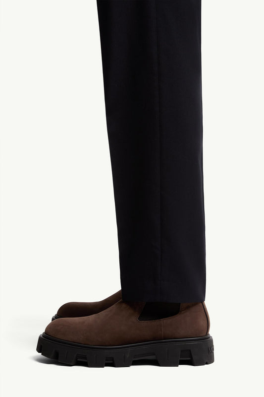 Wool Blend Gabardine Tailored Trousers