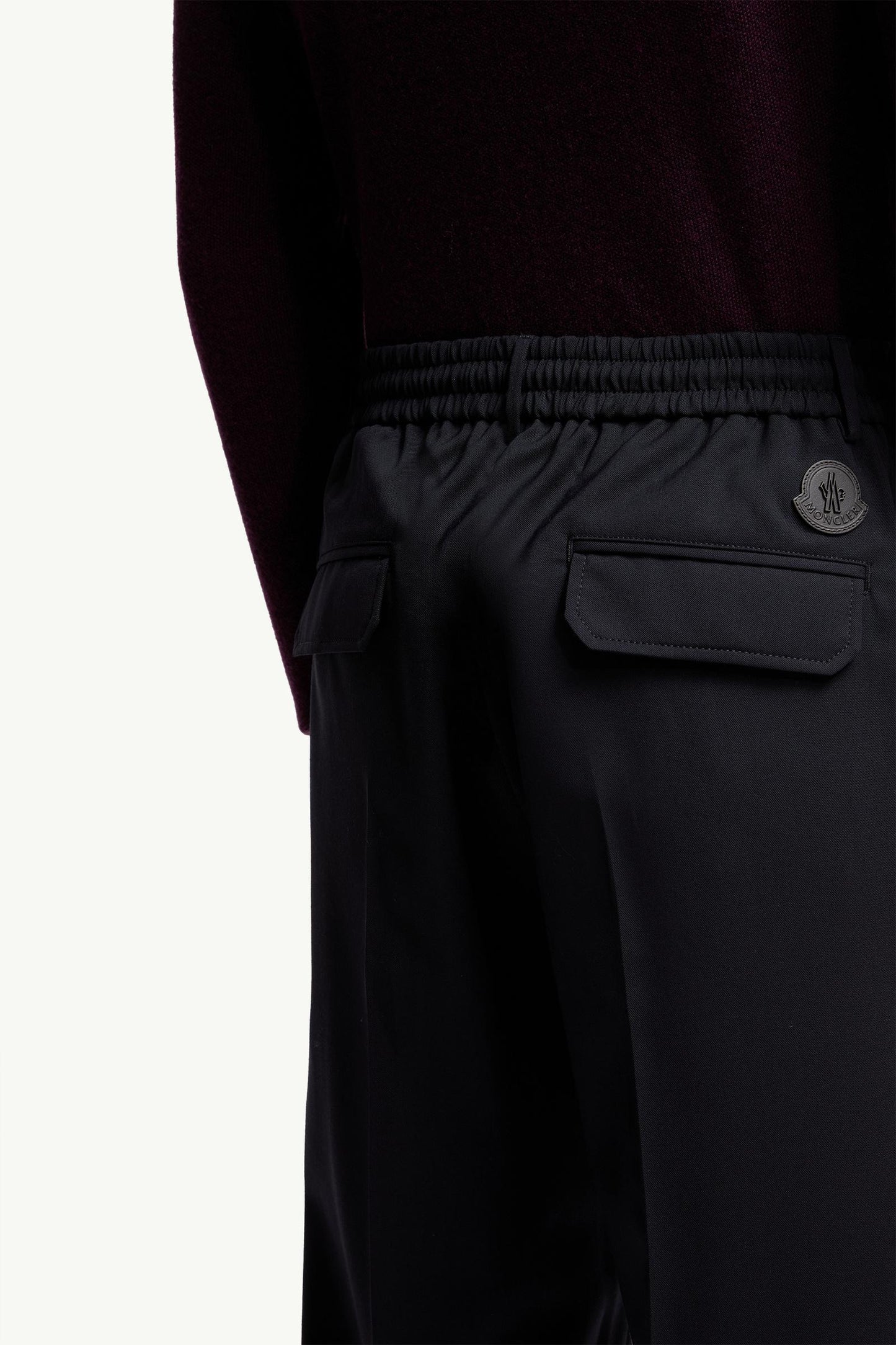 Wool Blend Gabardine Tailored Trousers