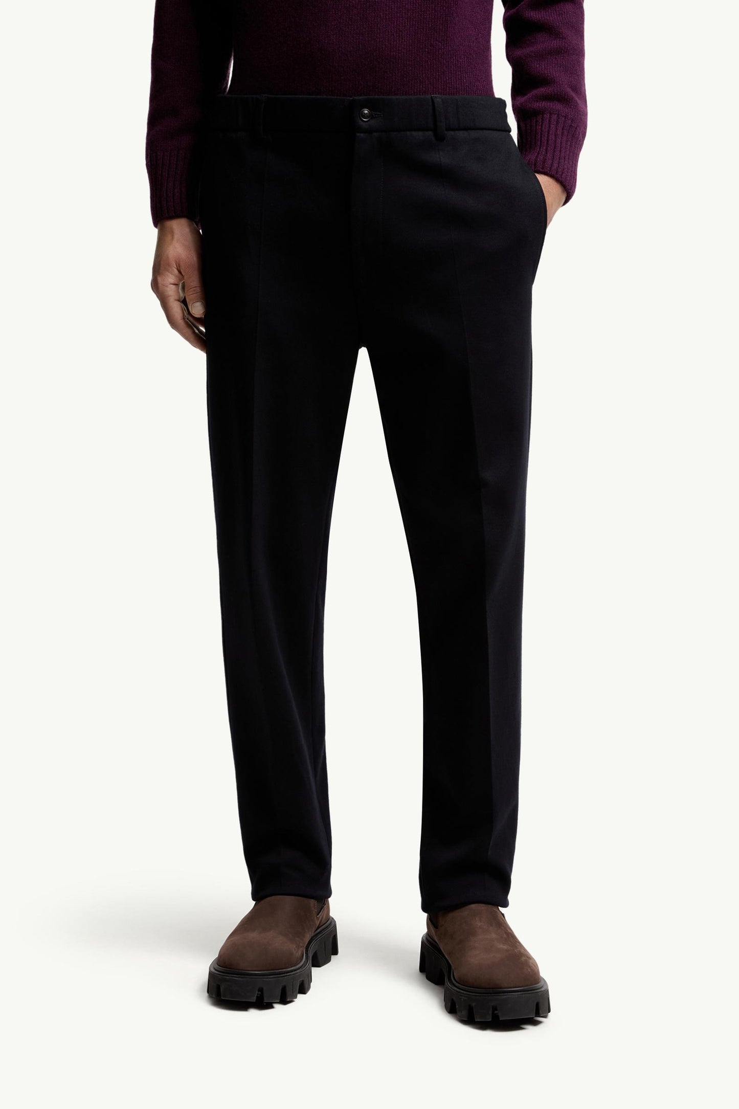Cotton Blend Tailored Trousers