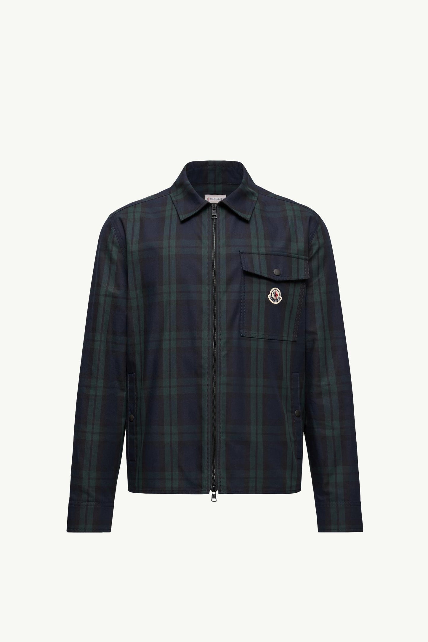 Checked Cotton Gabardine Long Sleeve Shirt