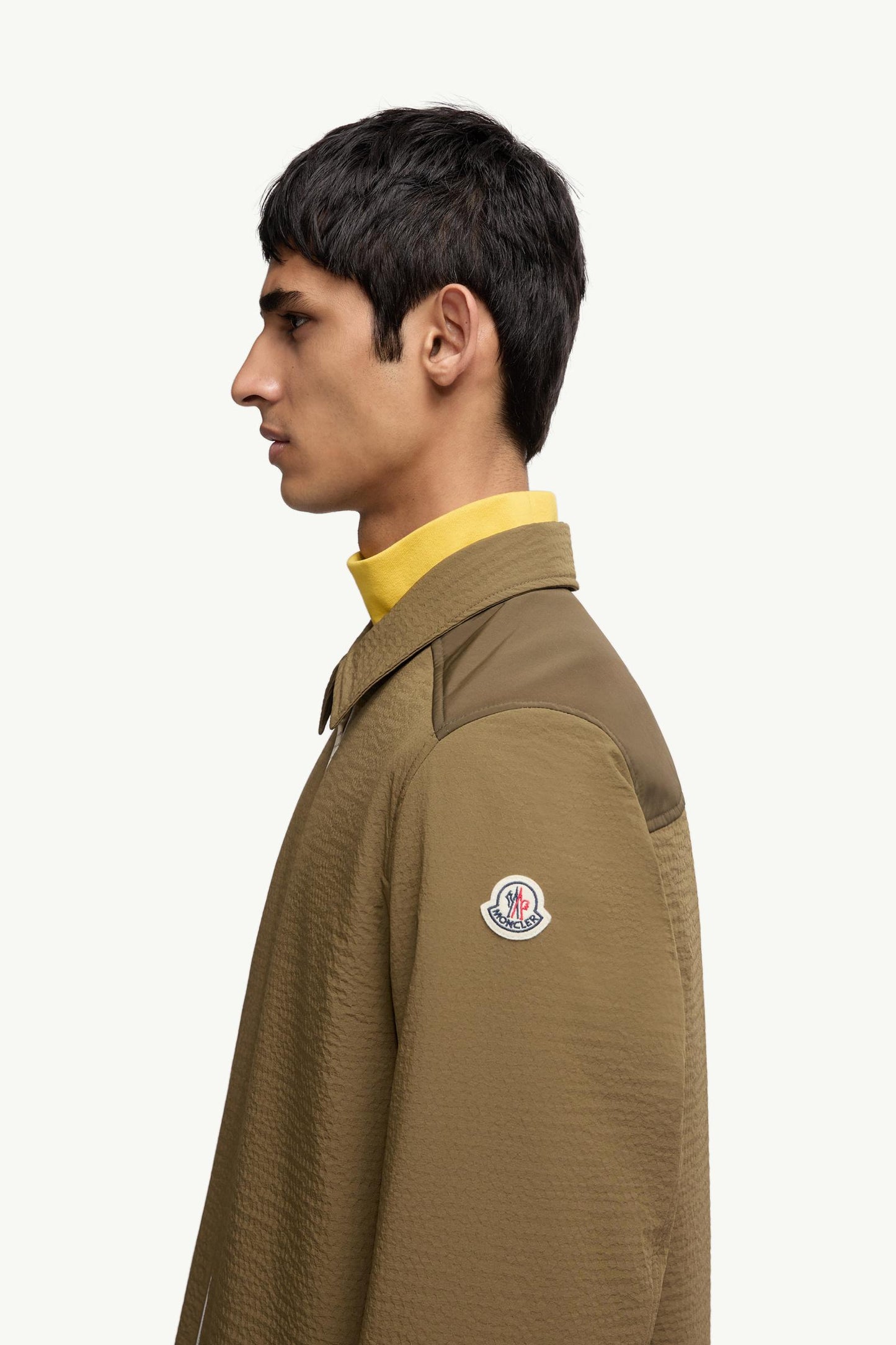 Padded Seersucker Zip-Up Shirt