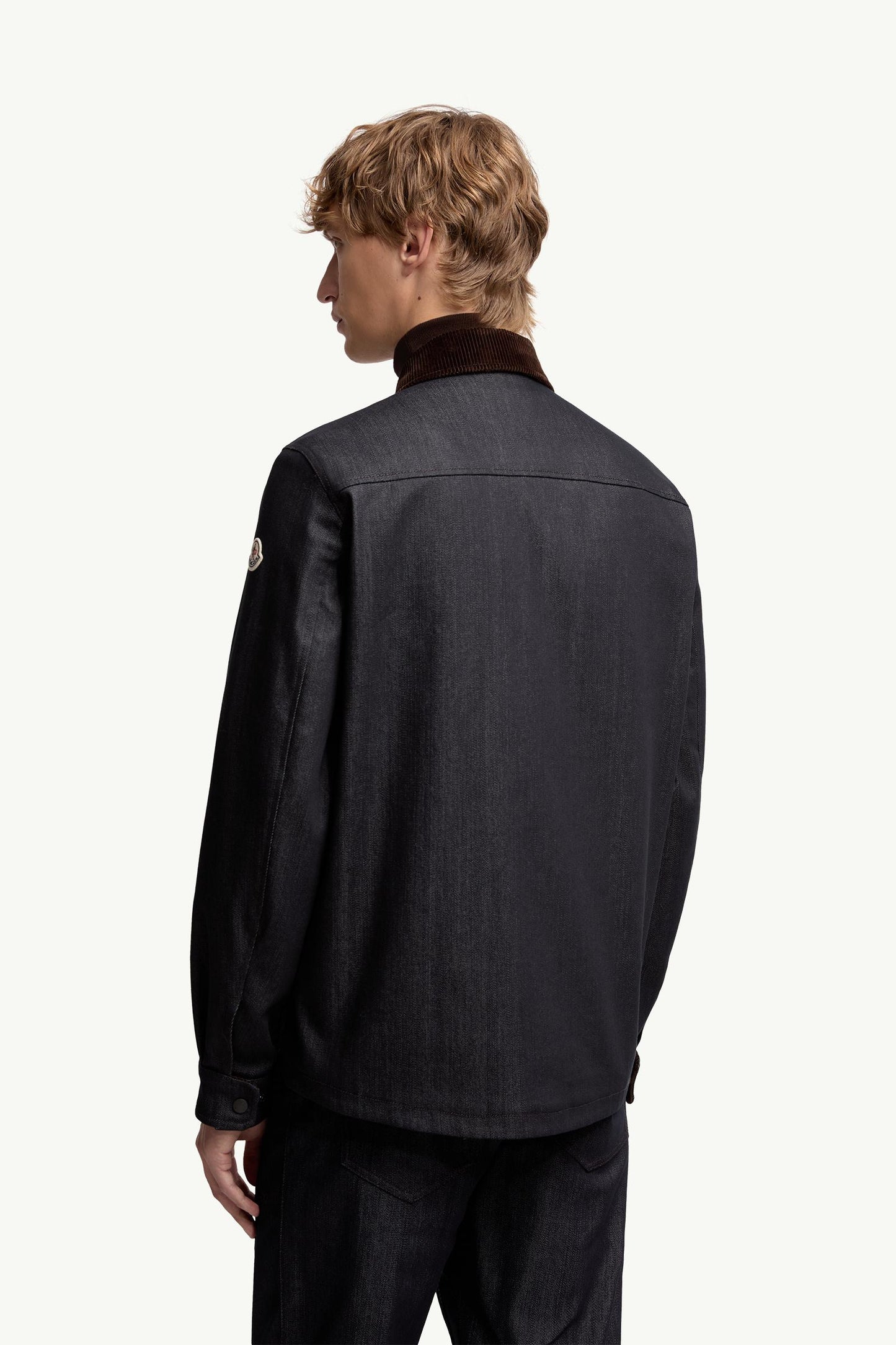 Denim Corduroy-Trimmed Shirt Jacket