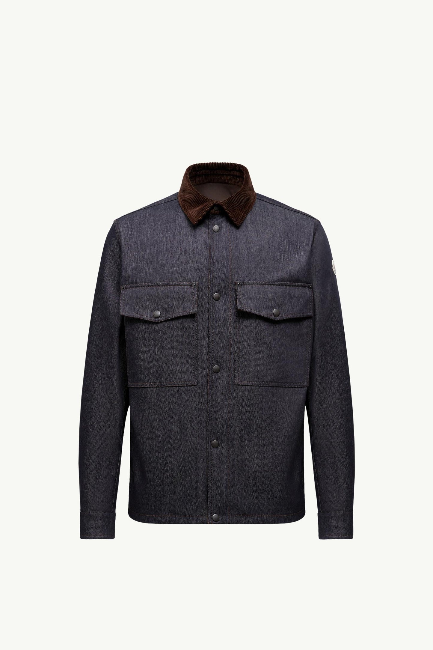 Denim Corduroy-Trimmed Shirt Jacket
