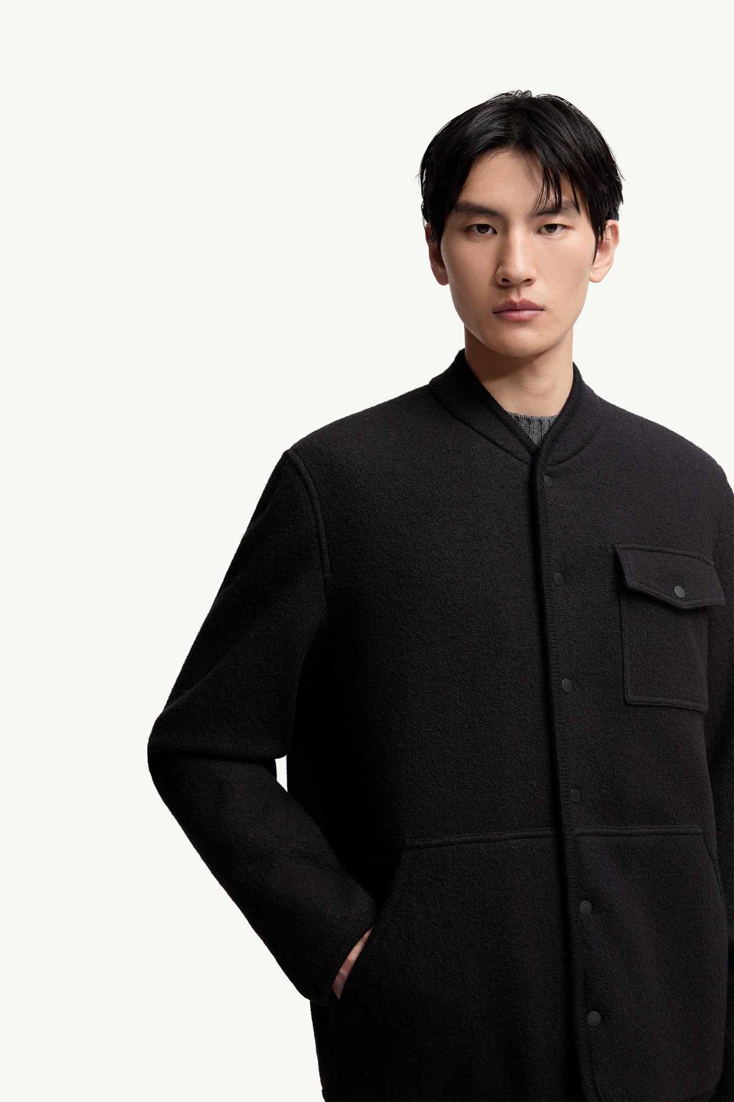 Wool Boucle Shirt Jacket