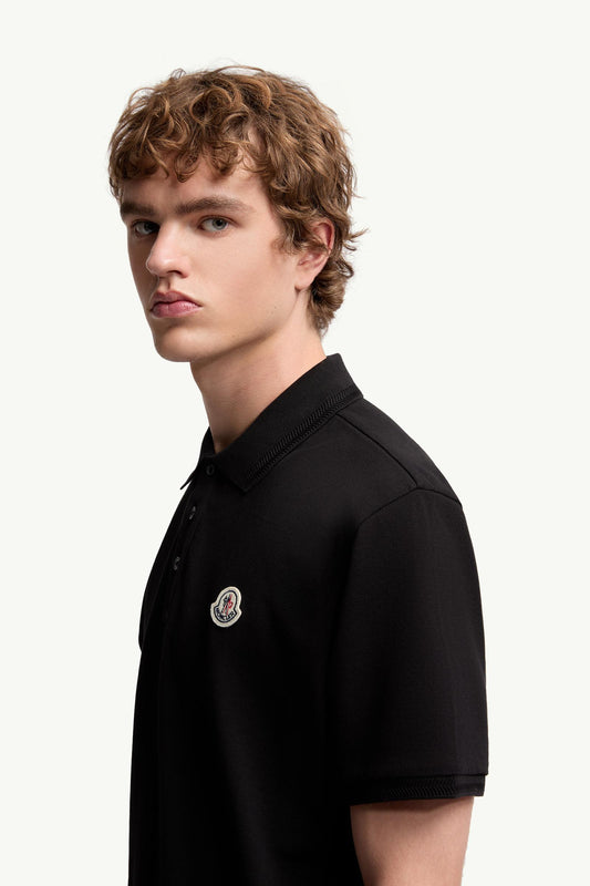 Logo Patch Cotton Piquet Polo Shirt