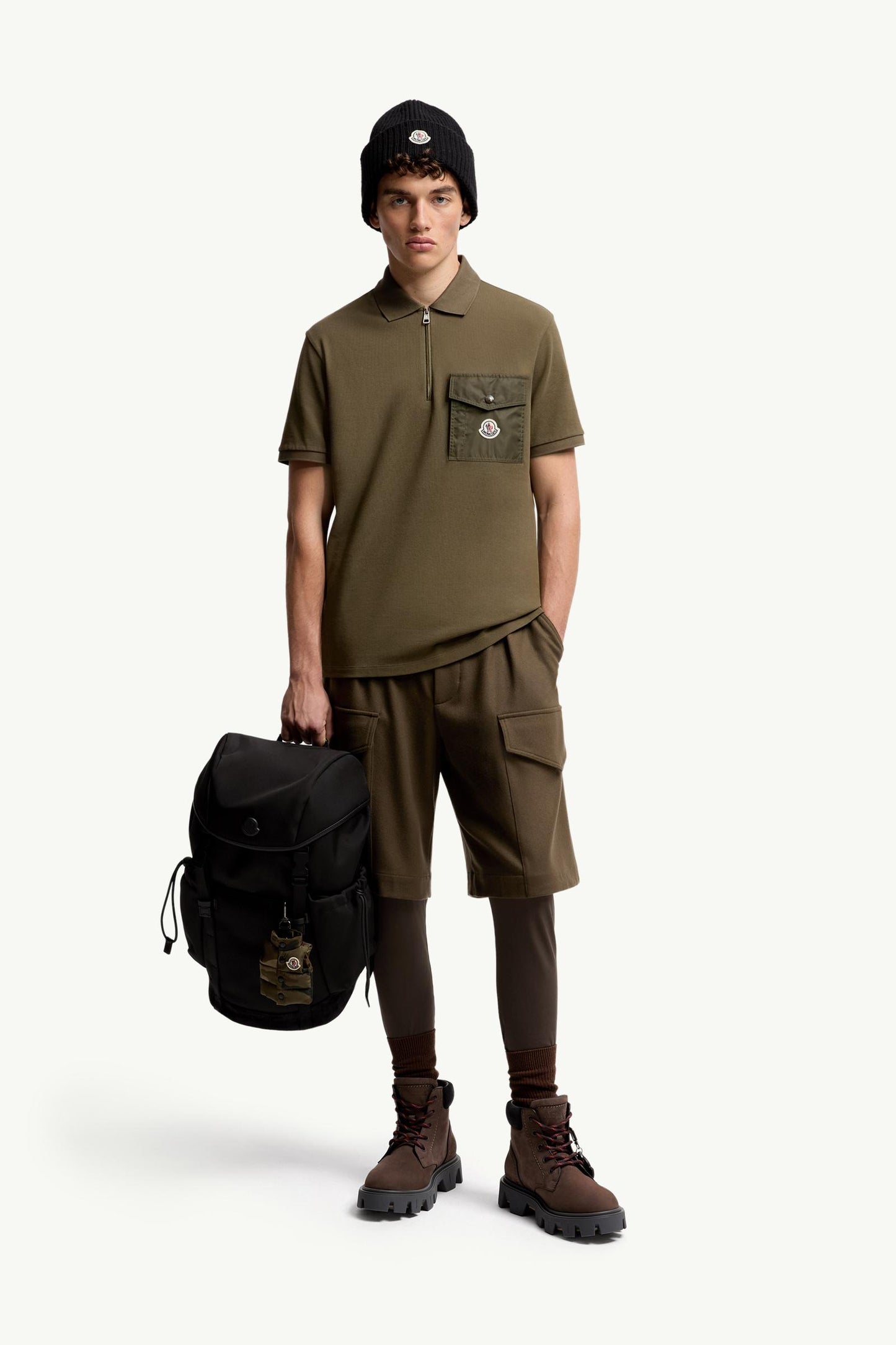 Cotton Piquet Polo Shirt with Pocket