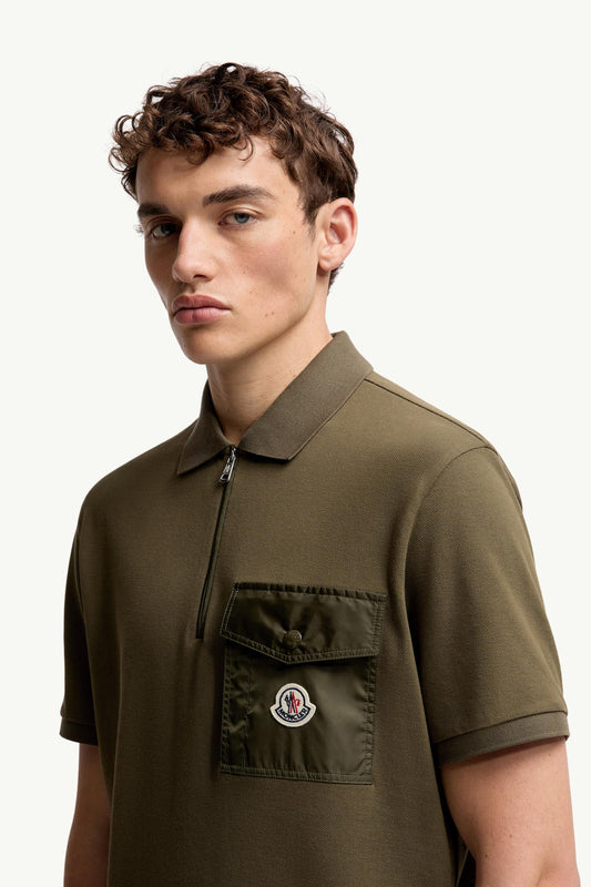 Cotton Piquet Polo Shirt with Pocket