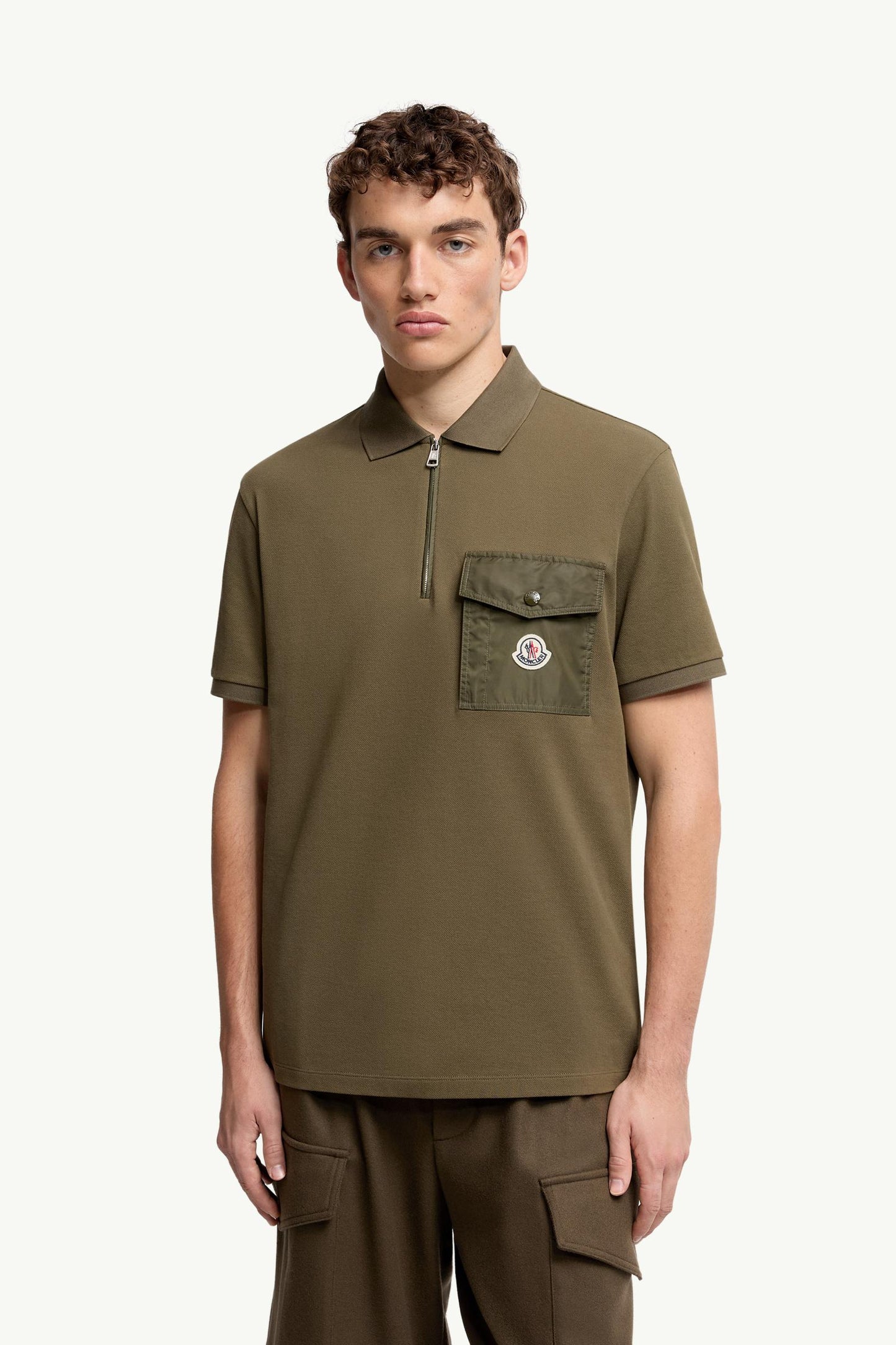 Cotton Piquet Polo Shirt with Pocket