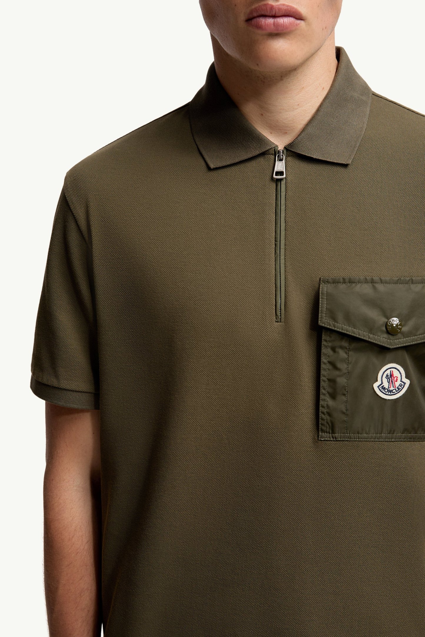 Cotton Piquet Polo Shirt with Pocket