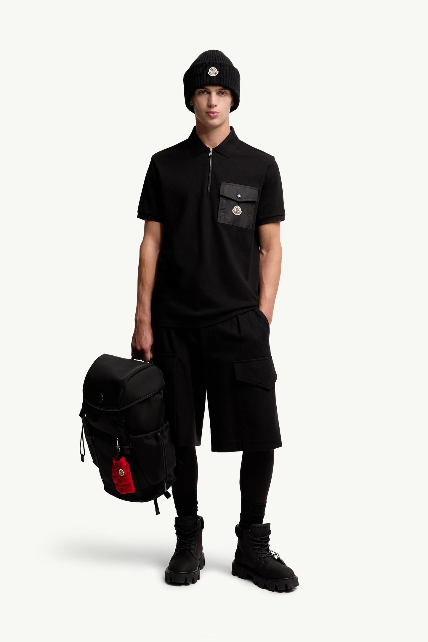 Cotton Piquet Polo Shirt with Pocket