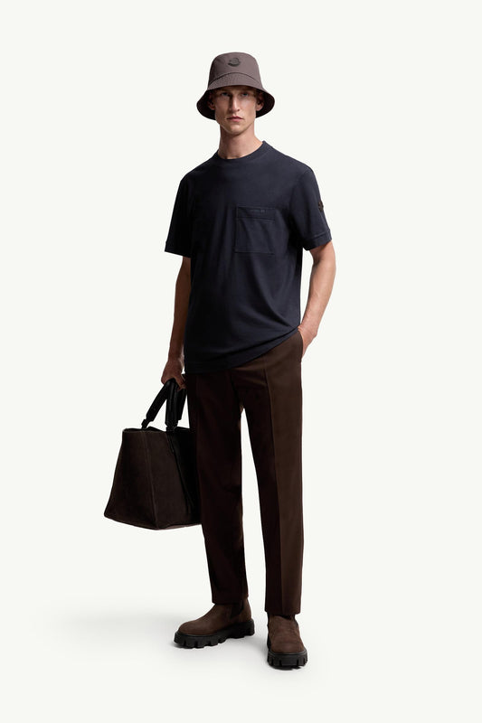 Logo Cotton & Silk T-Shirt with Pocket