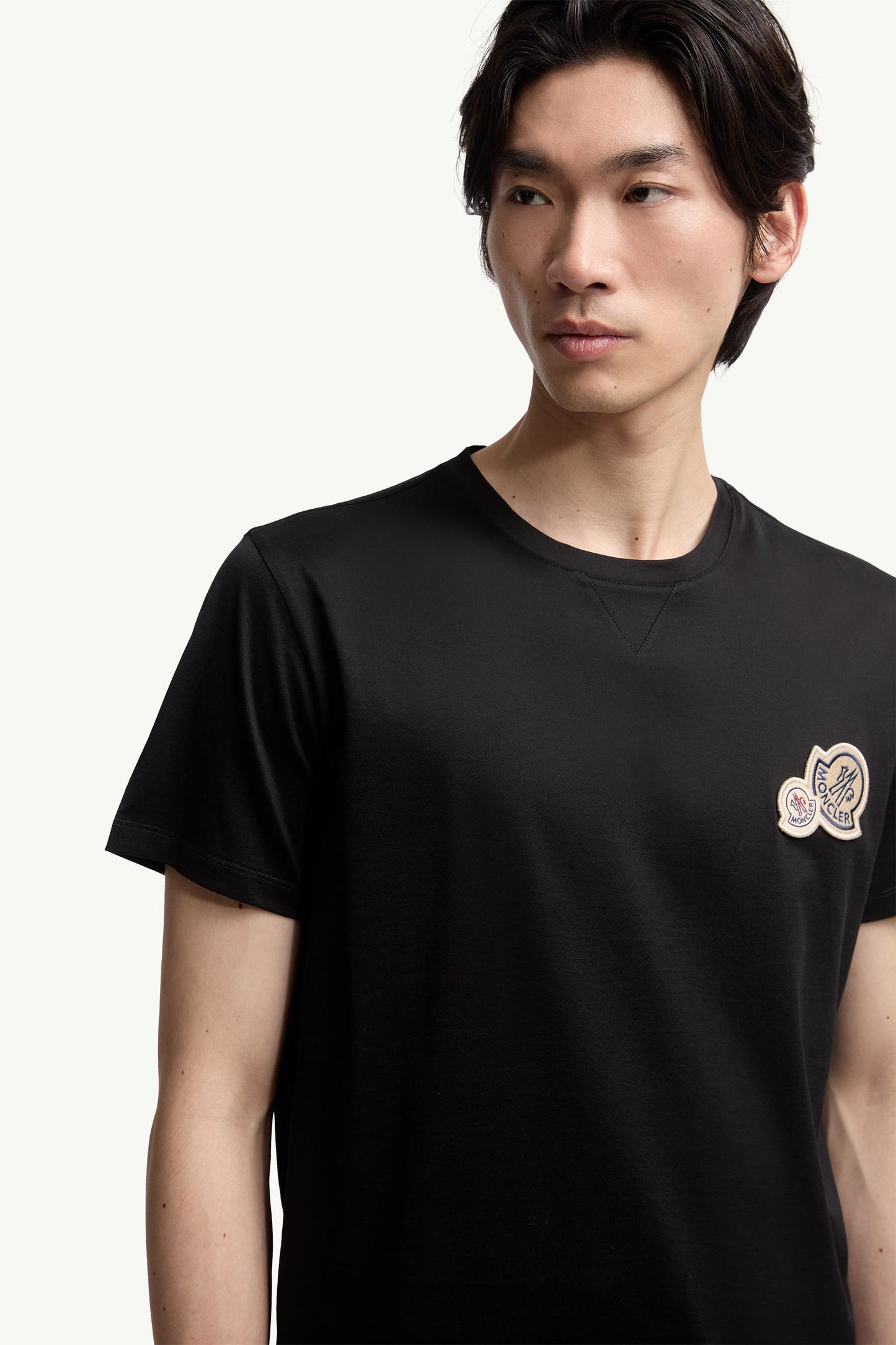Double Logo Patch Cotton T-Shirt