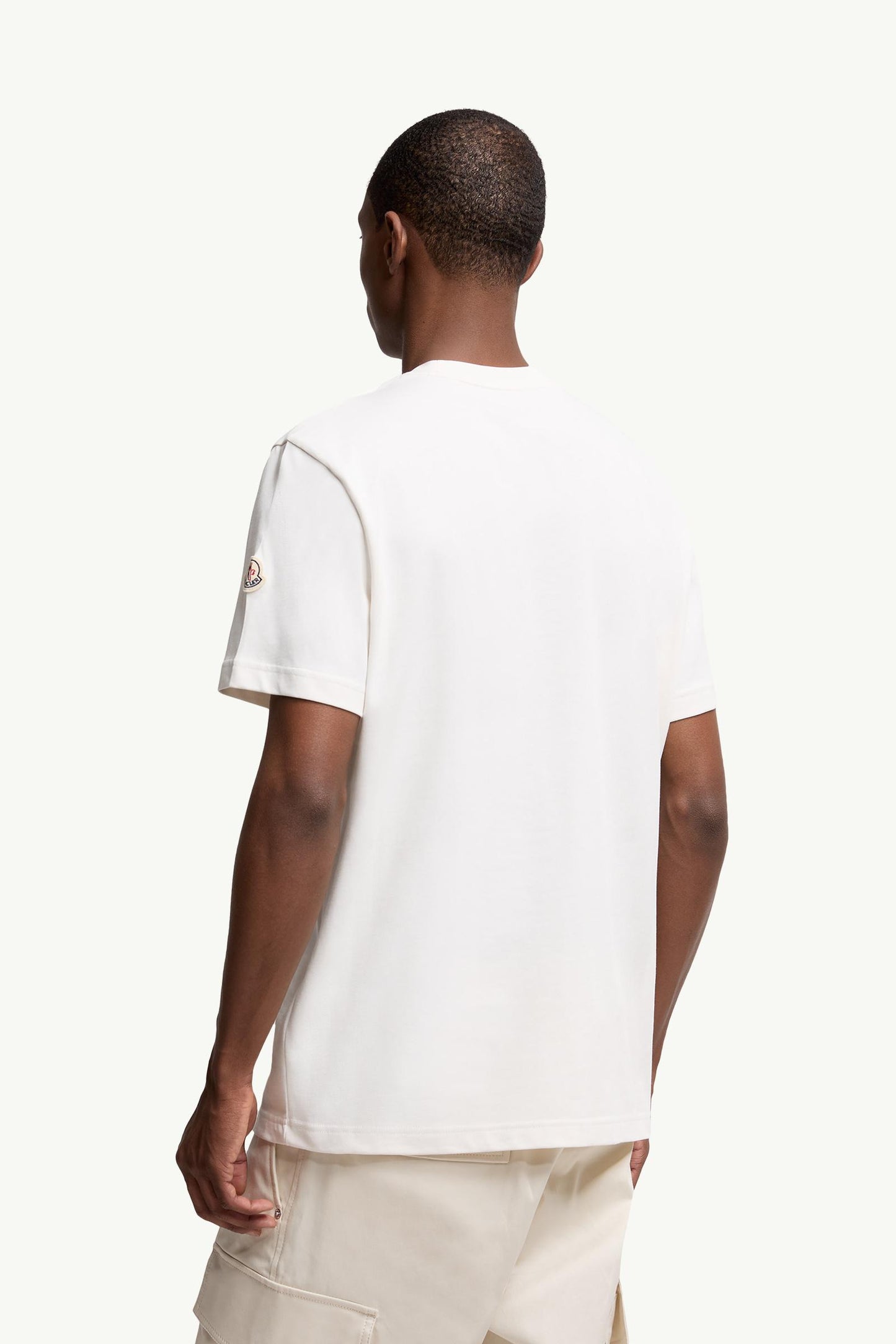 Embroidered Tricolour Logo Cotton T-Shirt